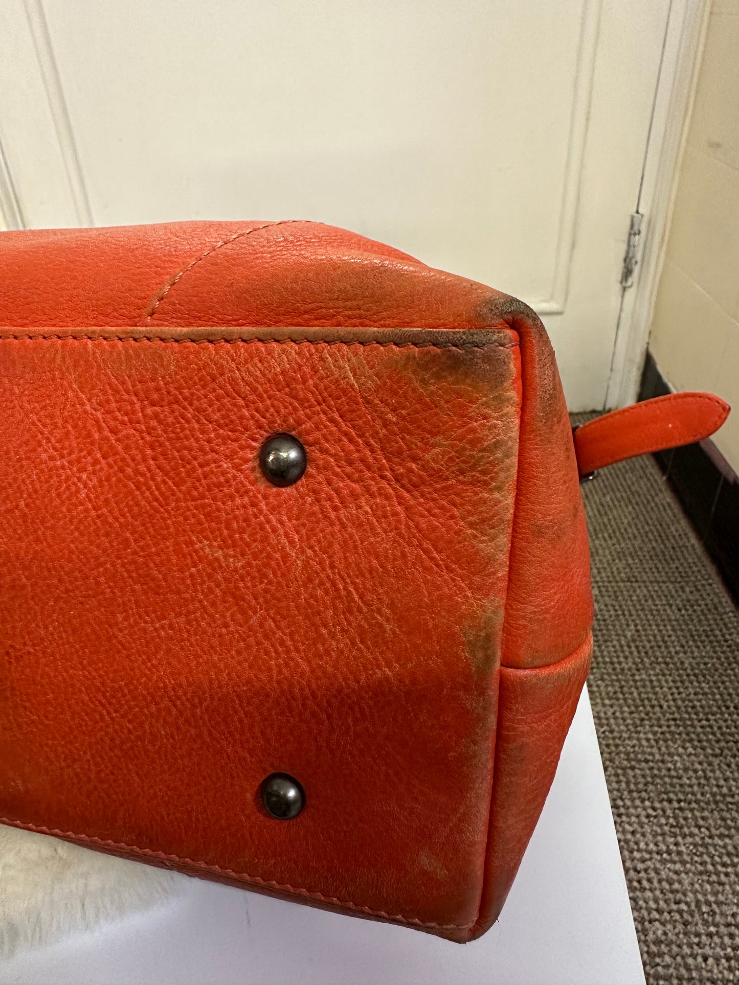 Designer Yoshi Real Leather Orange Bag Some signs or wear but will look great after a good polish