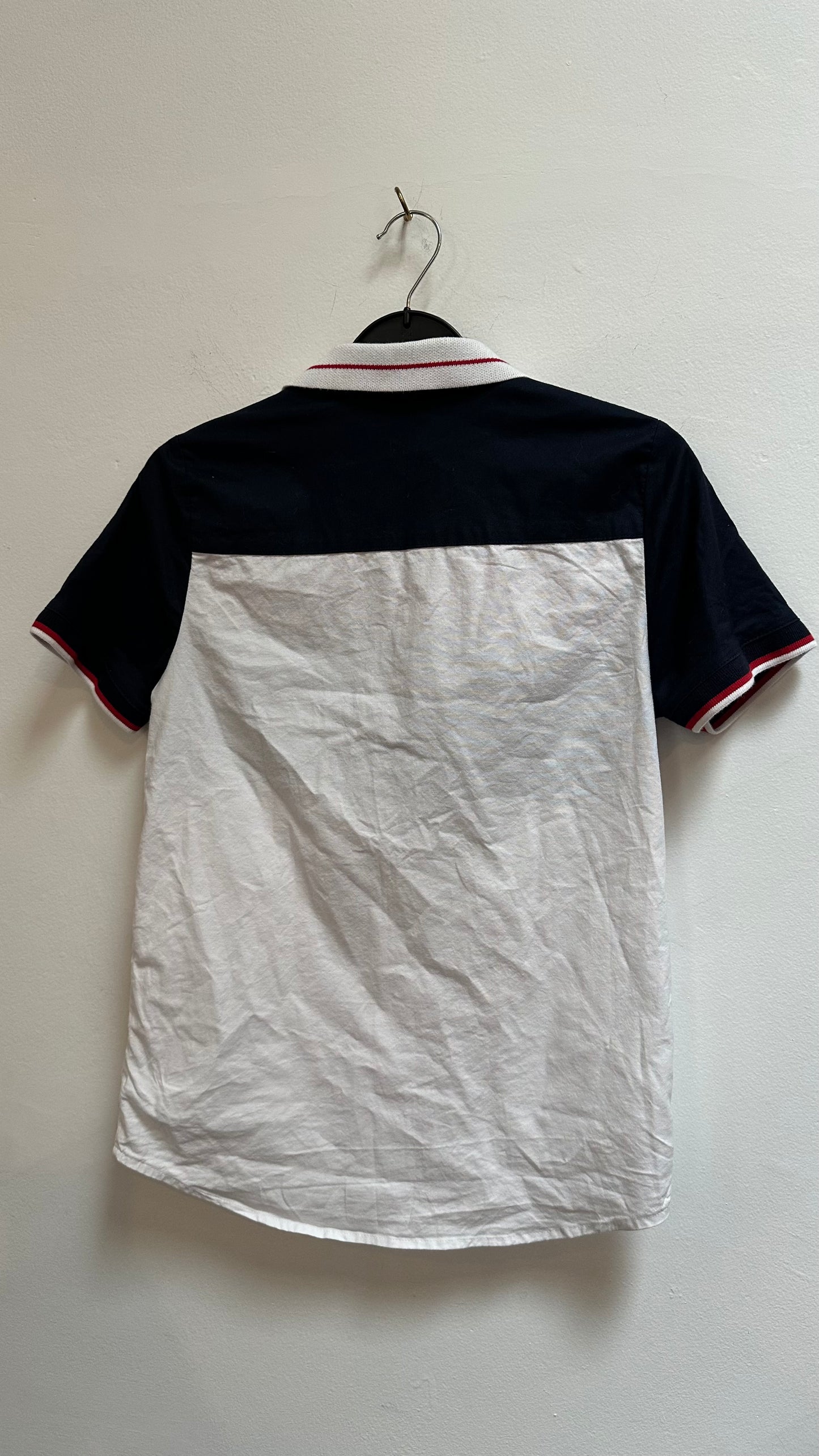 Next Red/Blue/White Short Sleeve Shirt 98% Cotton Age 12