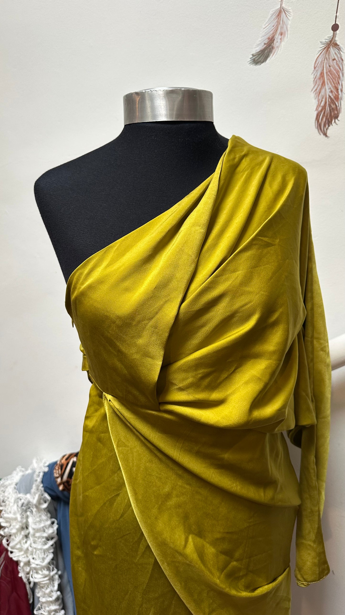 ASOS Olive/Khaki Asymmetric Dress Size S