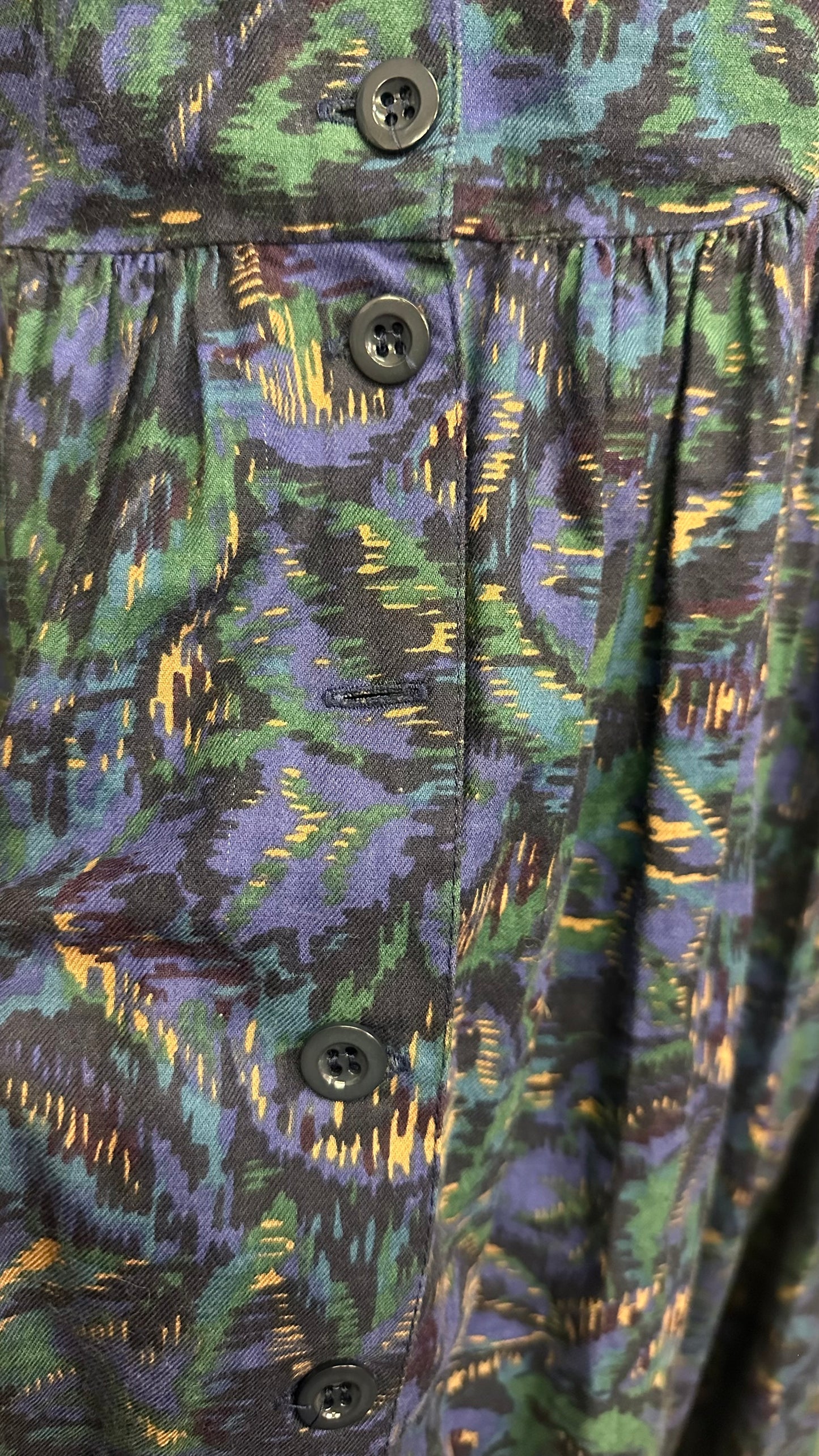 Rare Find Vintage Laura Ashley Cotton Dress with Pockets & Shoulder Pads Best Fit Size 10 (missing 4 buttons) Approx. 4 inches in the hem so could easily be let down. Pictures don’t do it justice! €50 or best offer