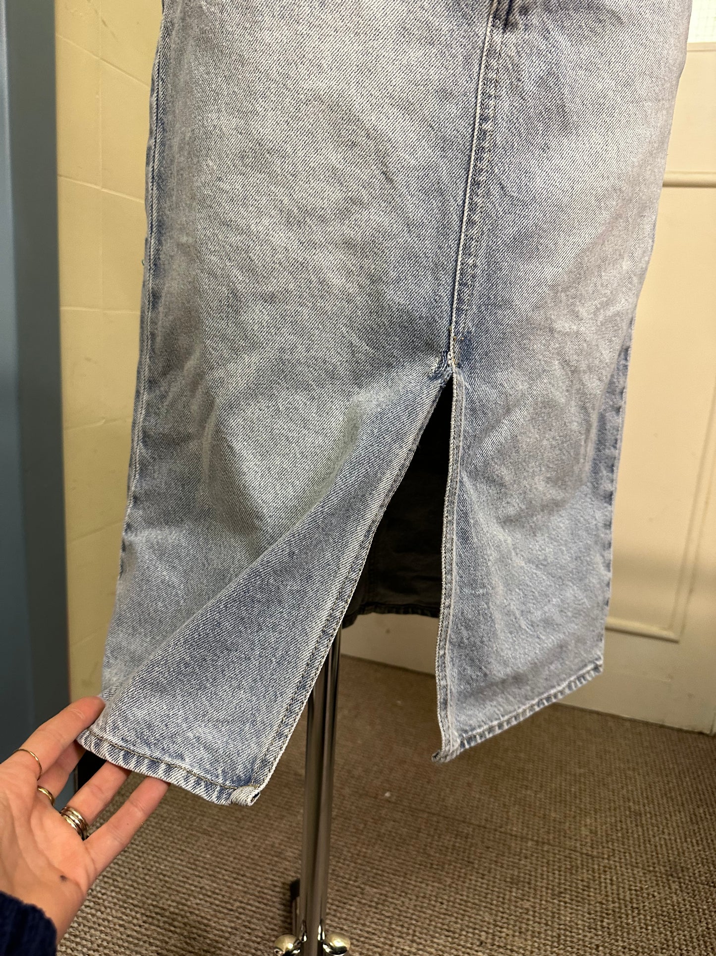 H&M Denim Skirt with Frontal Slit Size 10