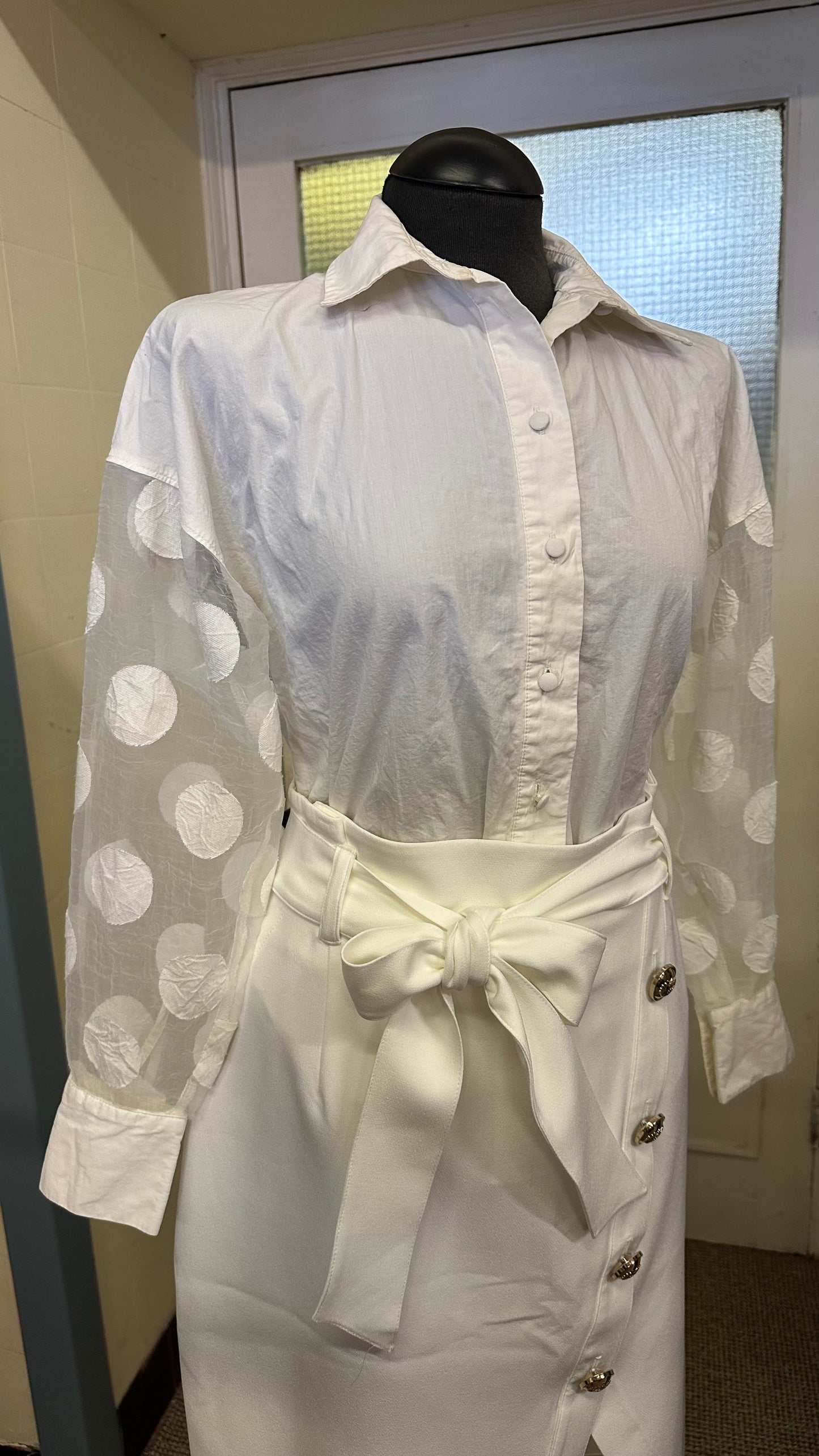 Zara Polkadot Sleeve Blouse Size XS