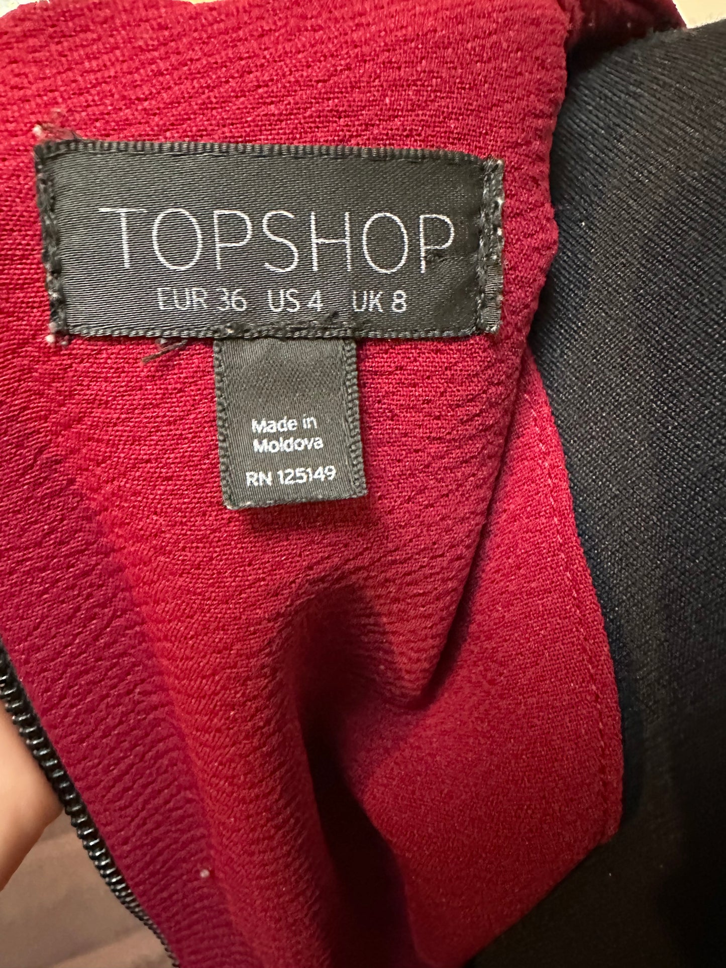 Topshop Burgundy Dress Size 8