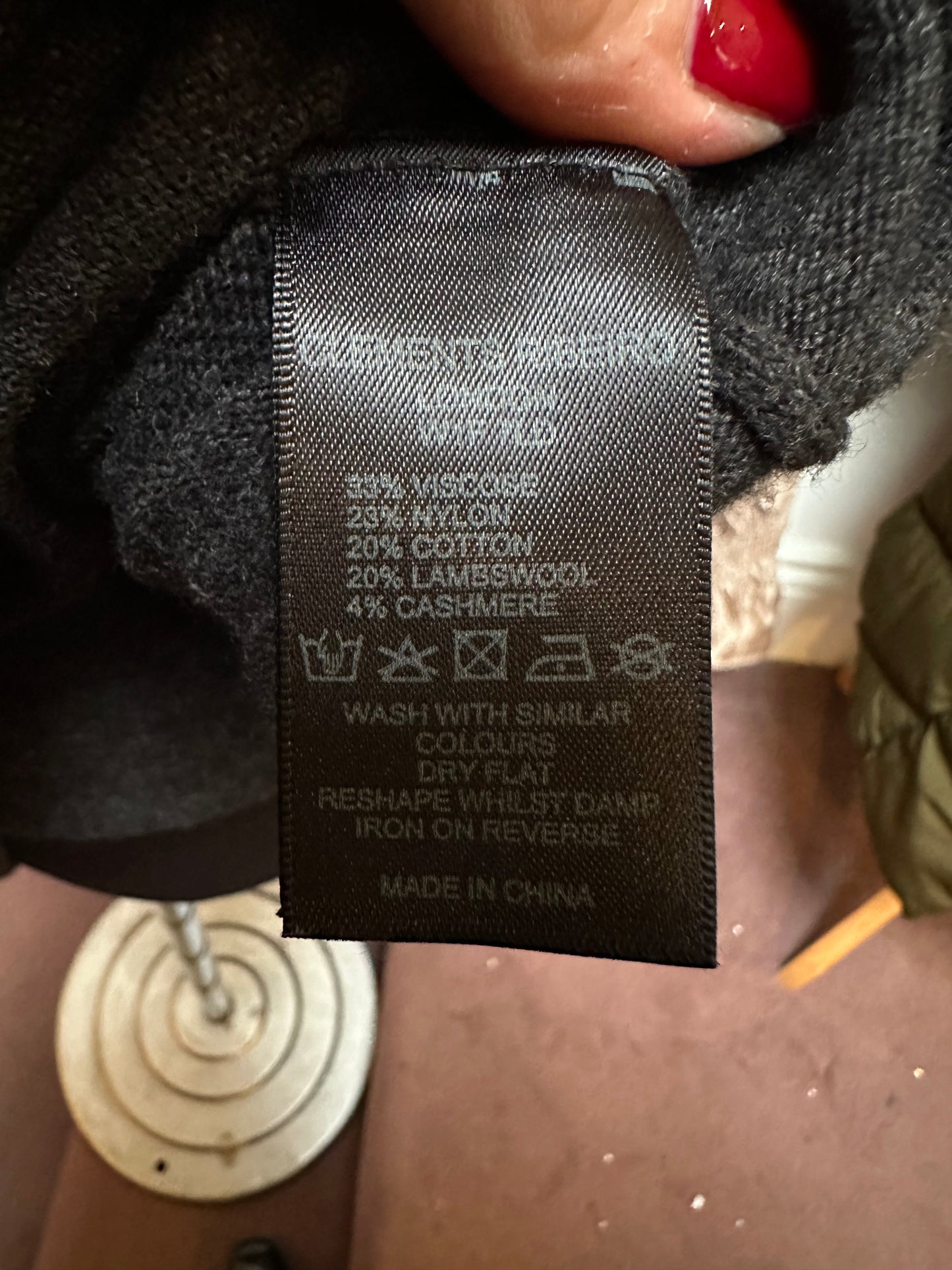 Designer Clements Ribeiro Knitted Dress with Lambswool & Cashmere Size 8 some sequins missing, see last photo