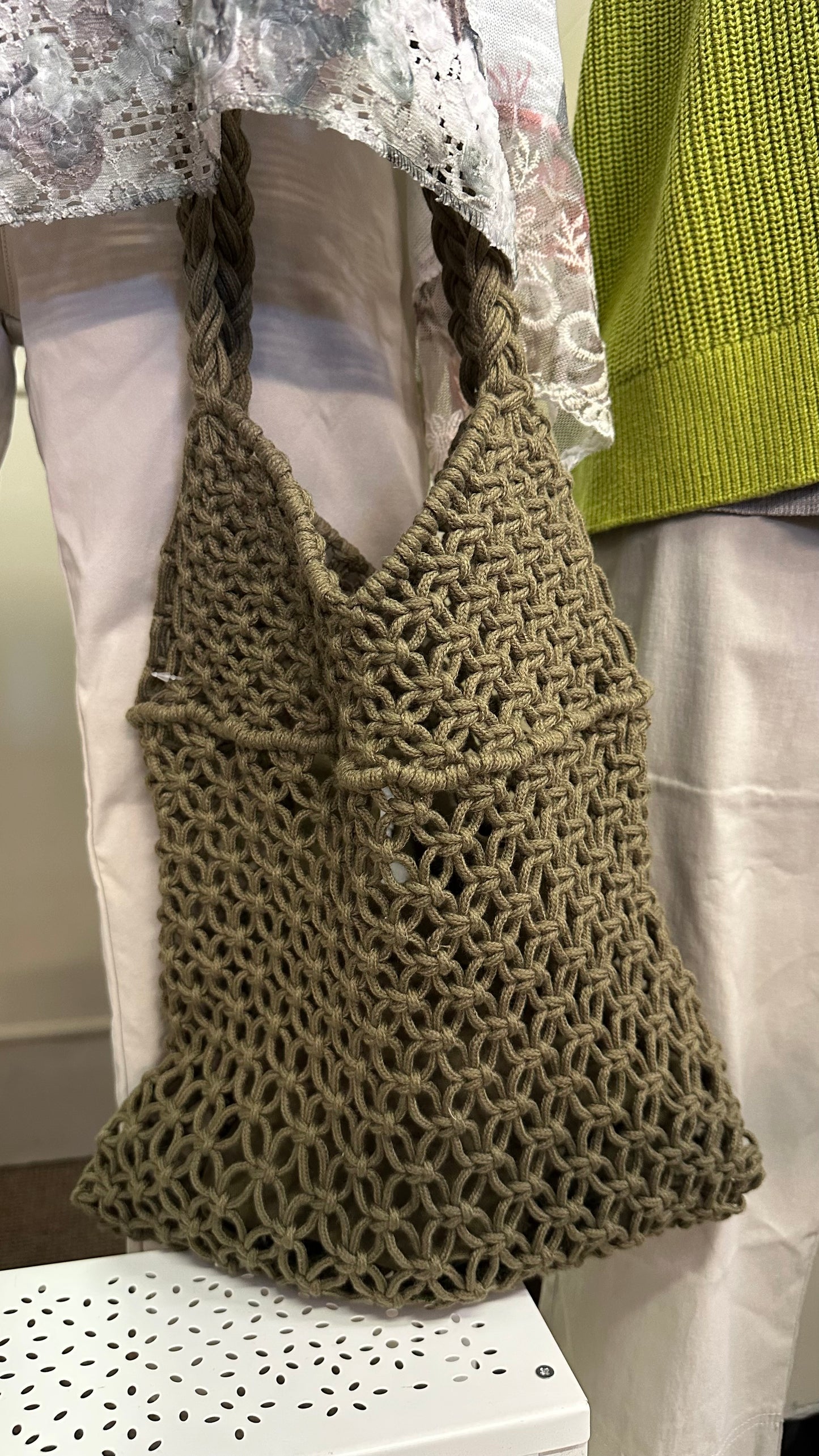 Primark Olive Crochet Bag
