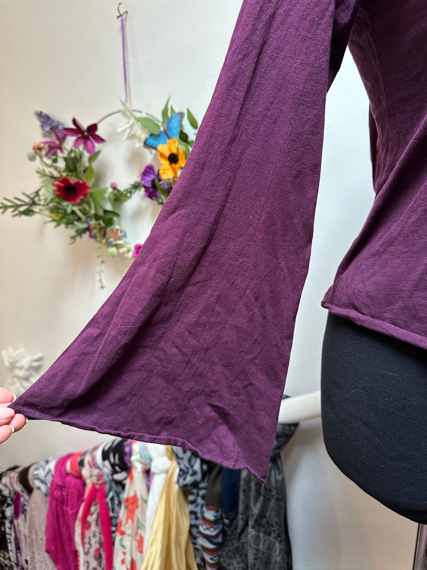 Altshop Aubergine Asymmetrical Top, Size S