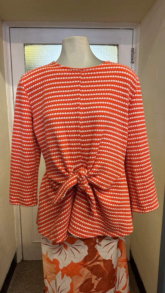 Savida Orange Knotted Top Size L