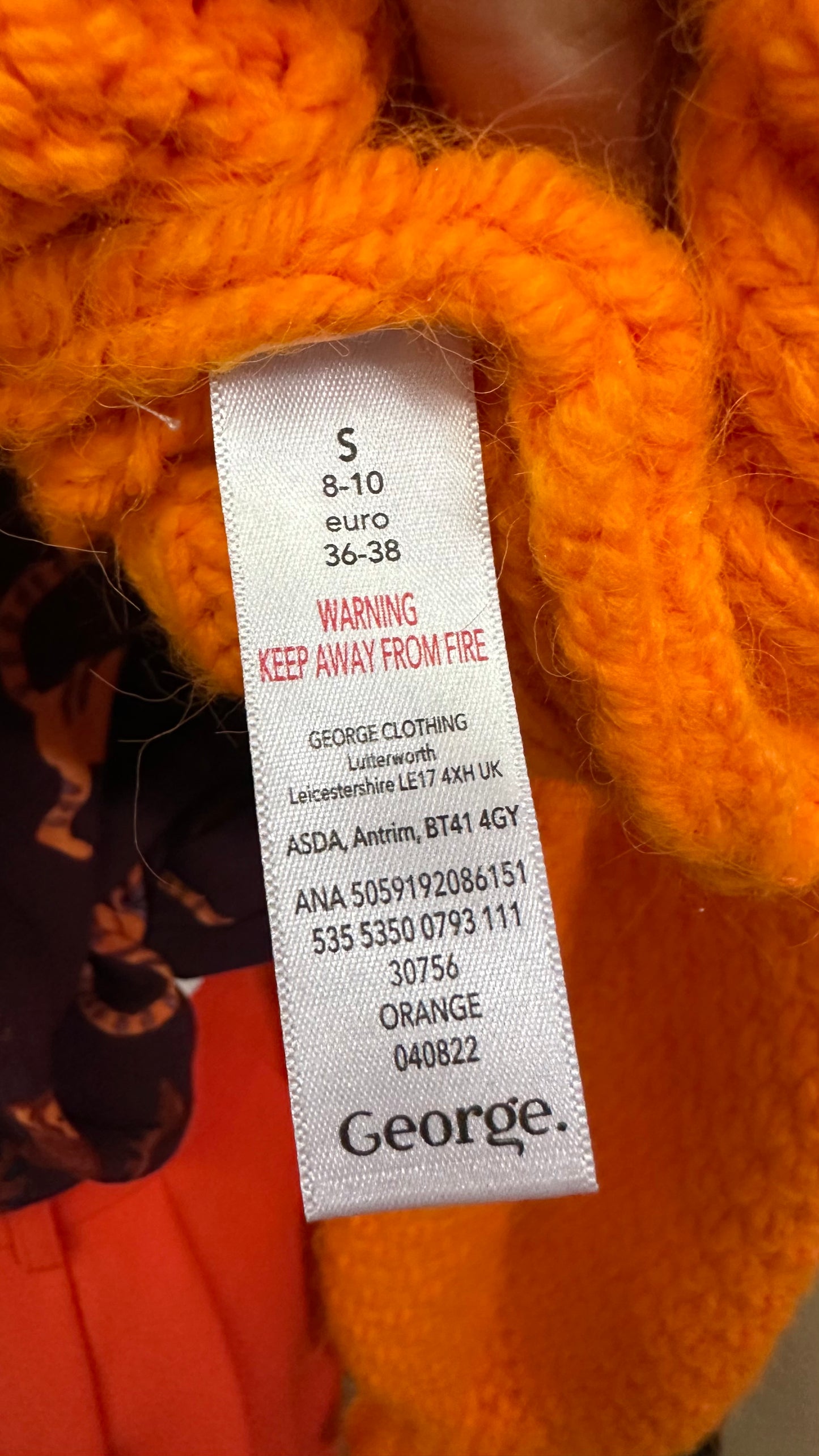 George Orange Sweater Size S Loose Fit