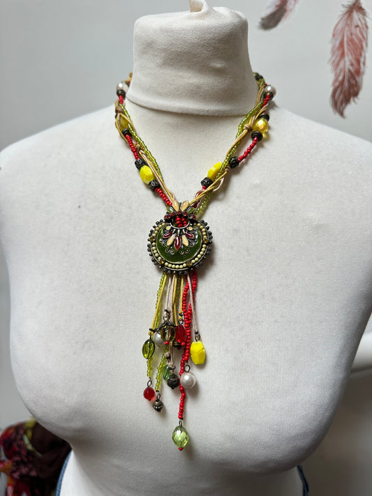 Mustard & Red Necklace