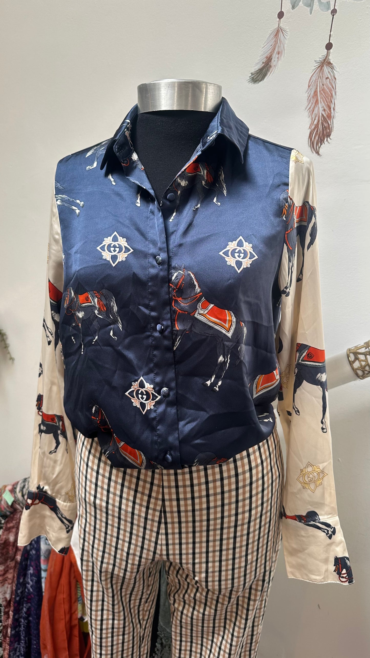 Rant & Rave Horse Blouse Size S