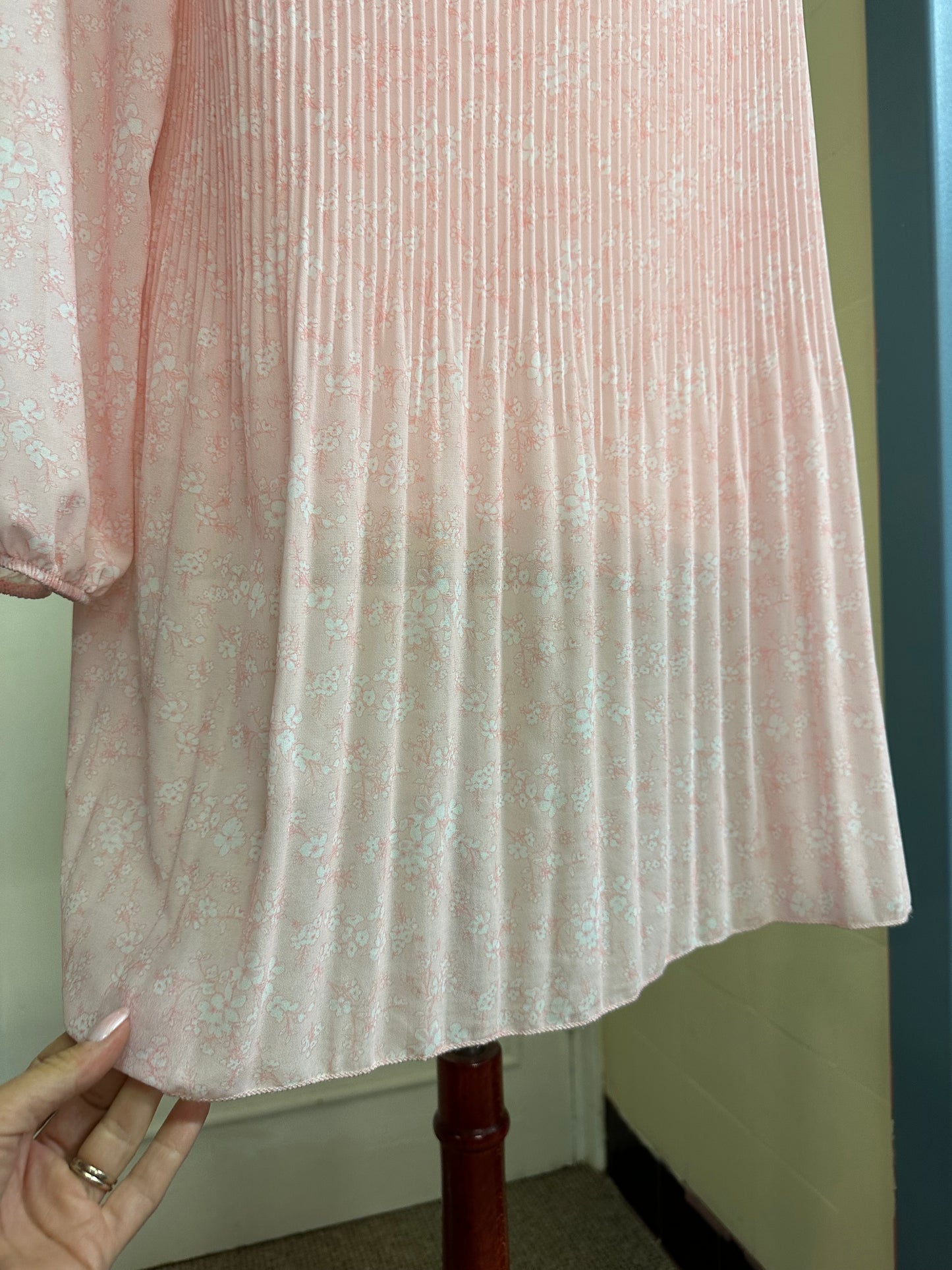 Baby Pink Lined Top with Pleats, Best Fit Size 20