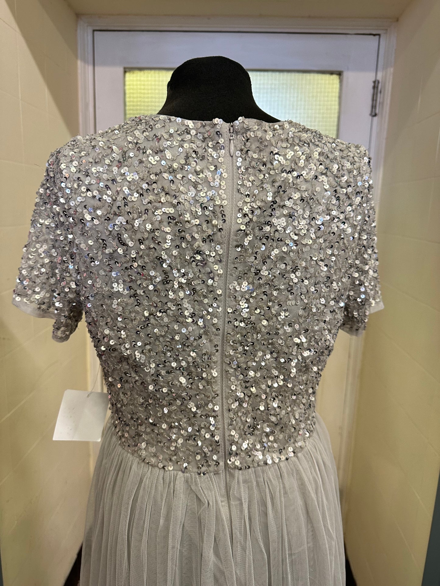 Maya Deluxe Silver Occasion Dress Size 14