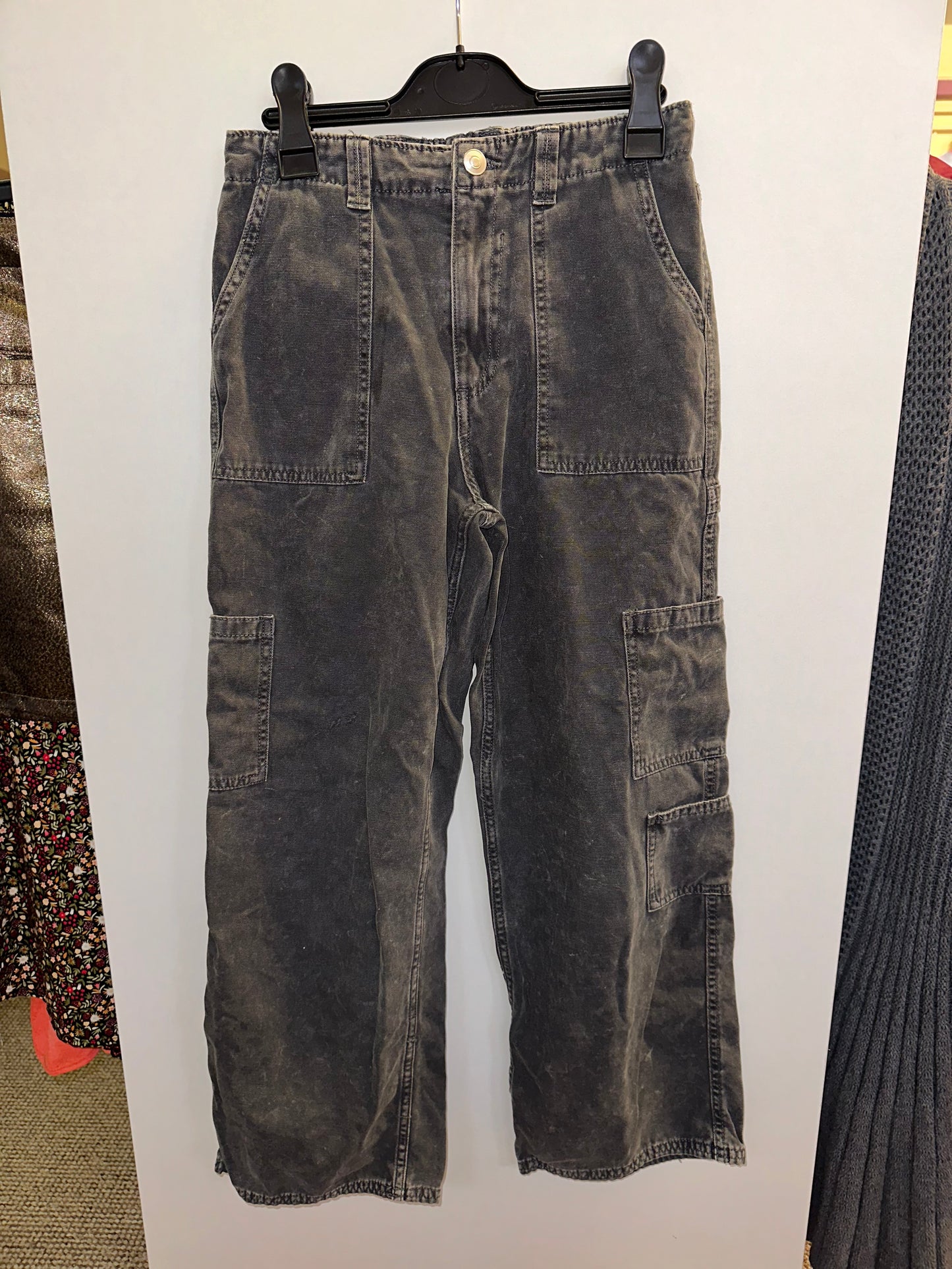 Primark Distressed Denim Wide Leg Jeans, Age 10-11