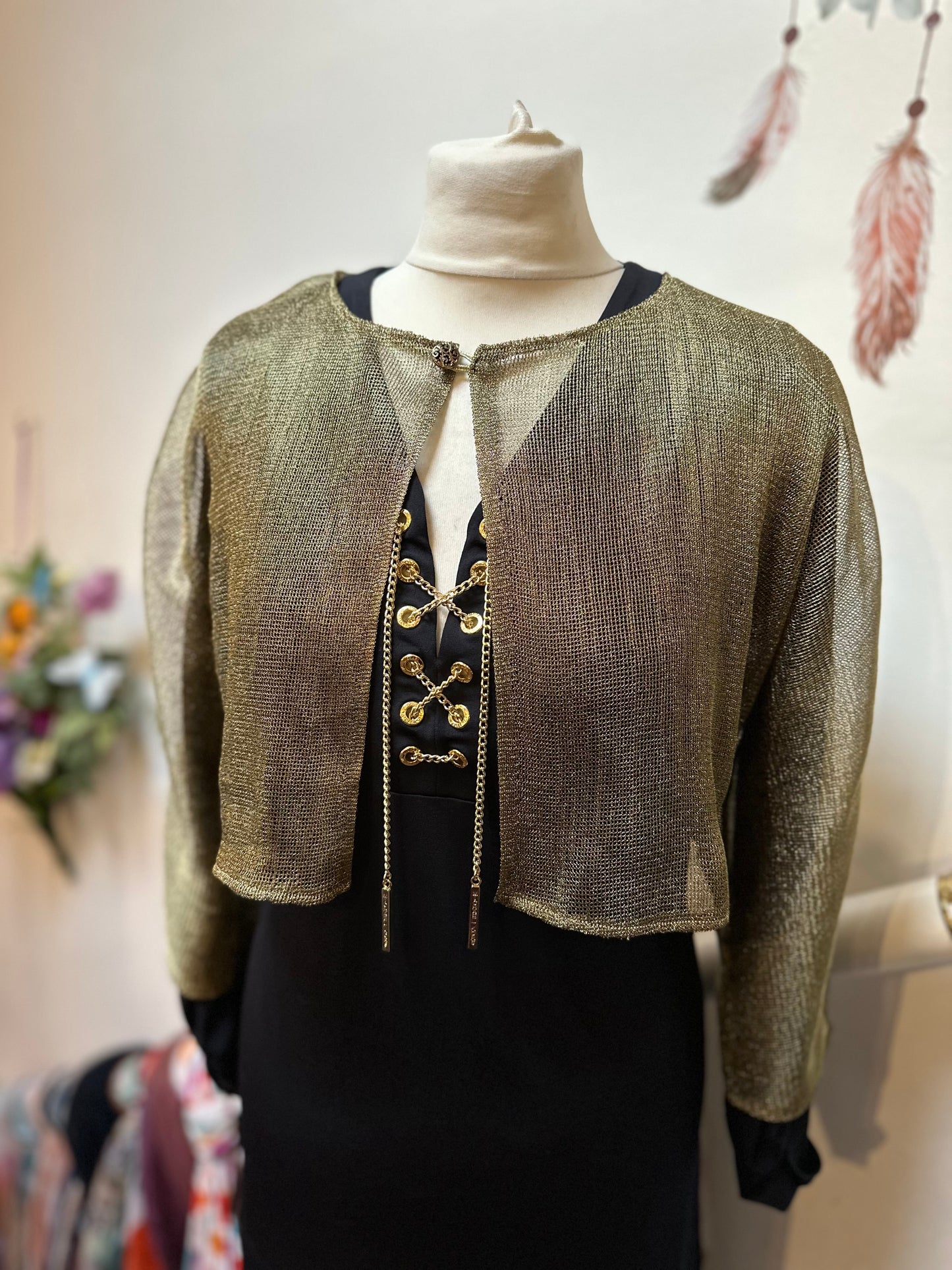 Gold Sheer Bolero Size S