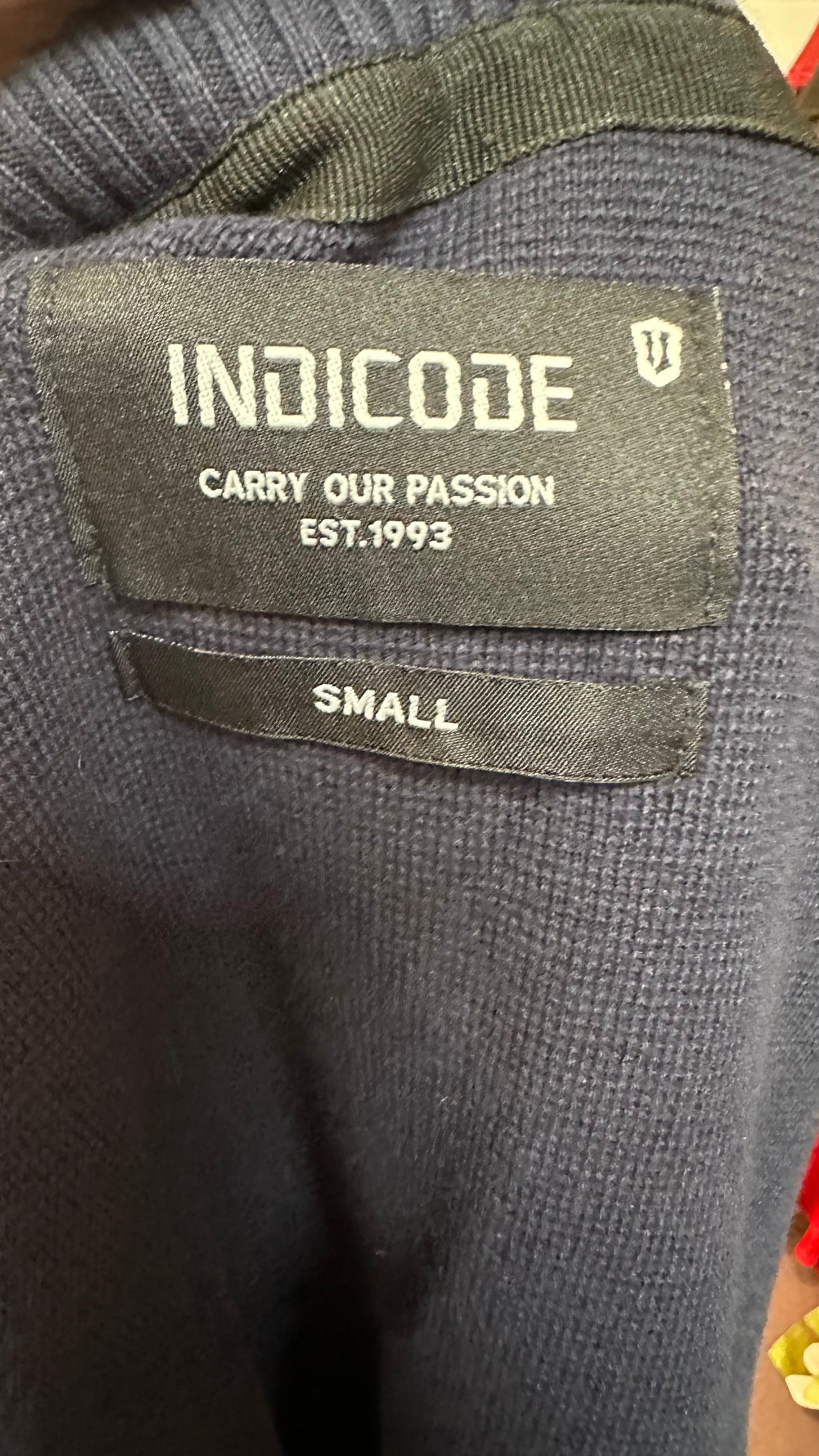 Indicode Navy Zip Up Sweater Size S
