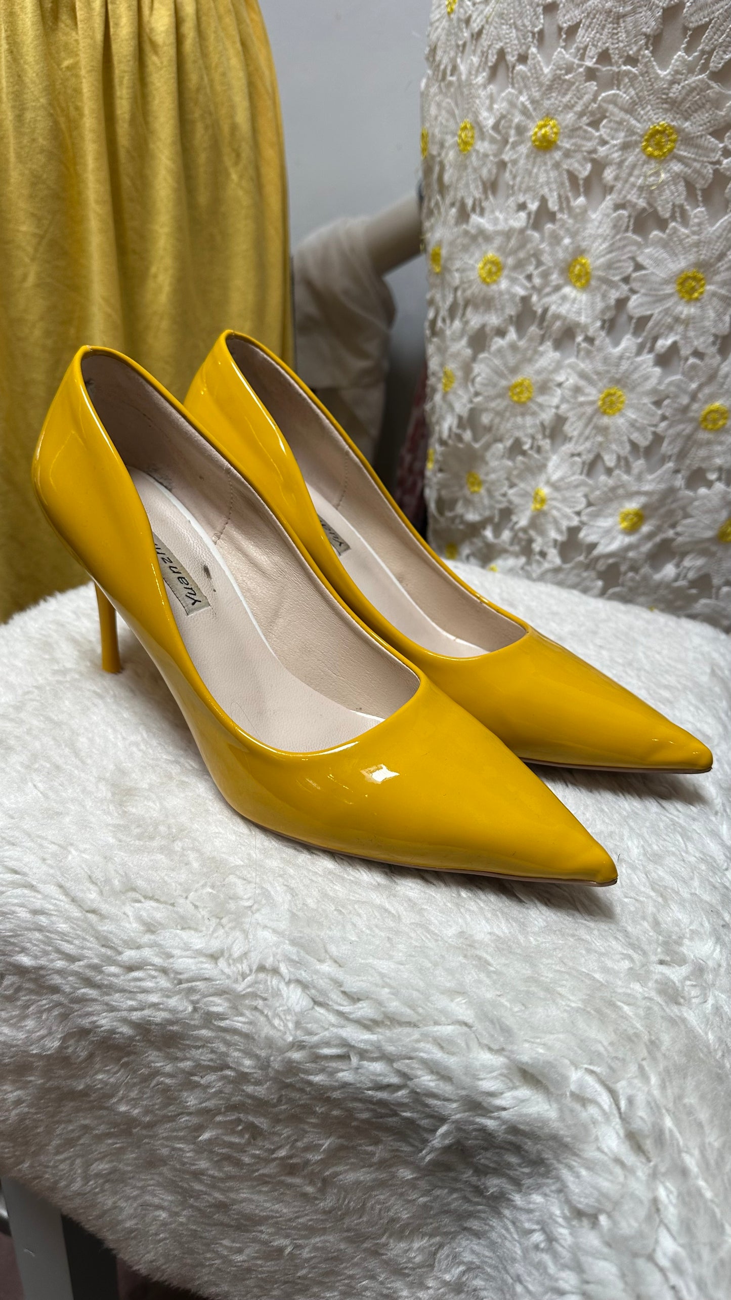 Yellow Patent Heels As New Best Fit Size