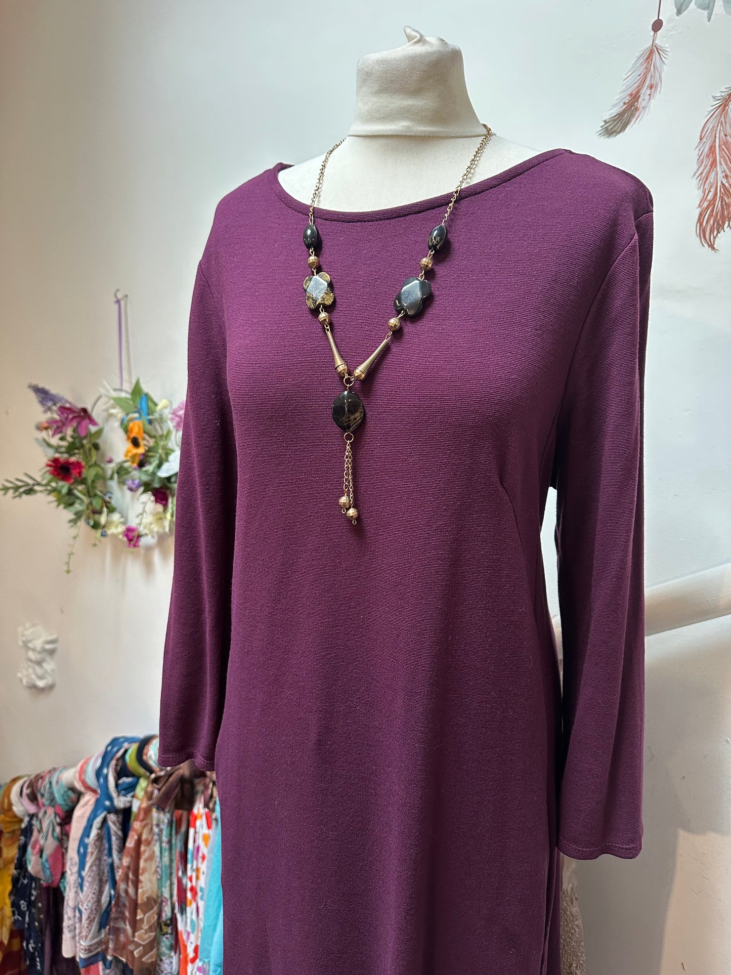 Roman Purple Dress with Pockets Size 16