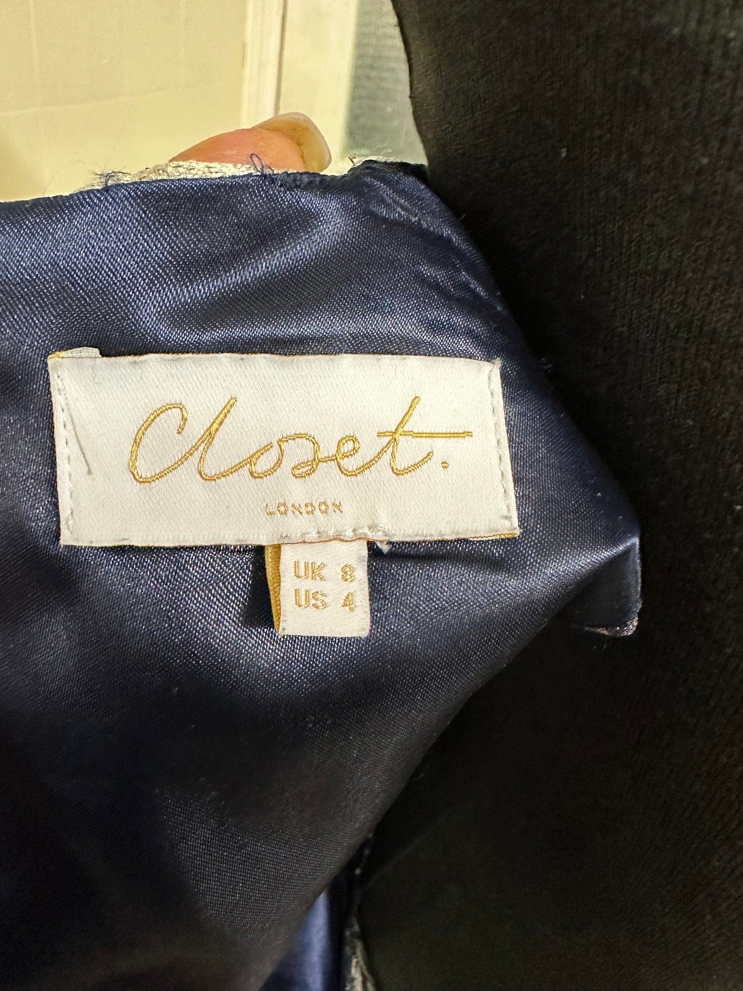 Designer Closet Sparkle Dress with Pockets Size 8