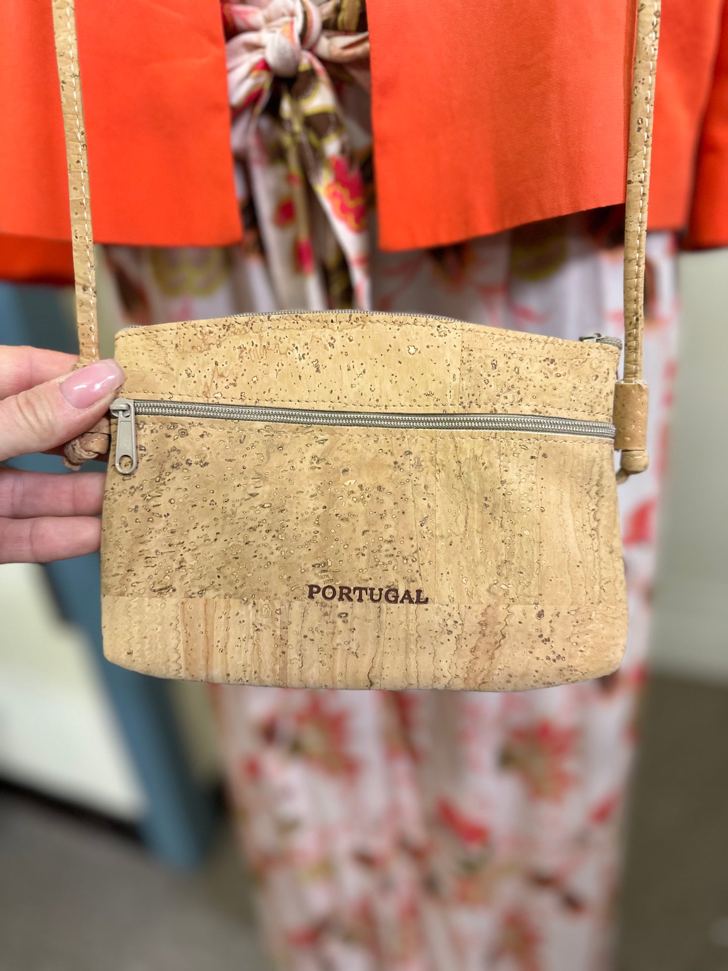 Portugal Cork Crossbody Bag with Purse