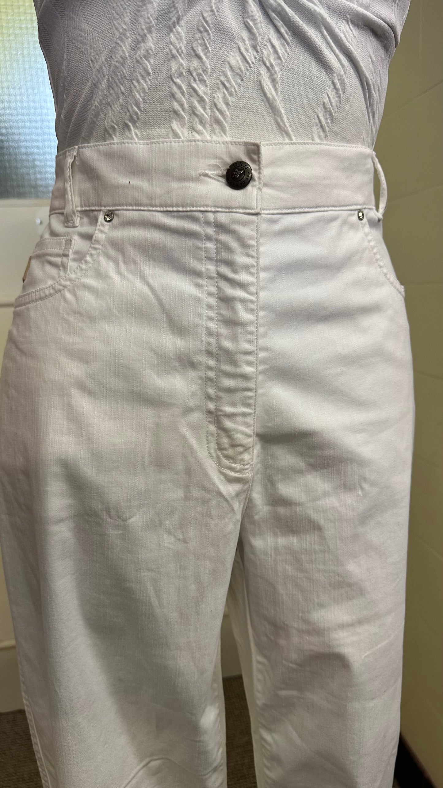 D&N De Raad Stretchy White Jeans 90% Cotton Size16 but small fitting