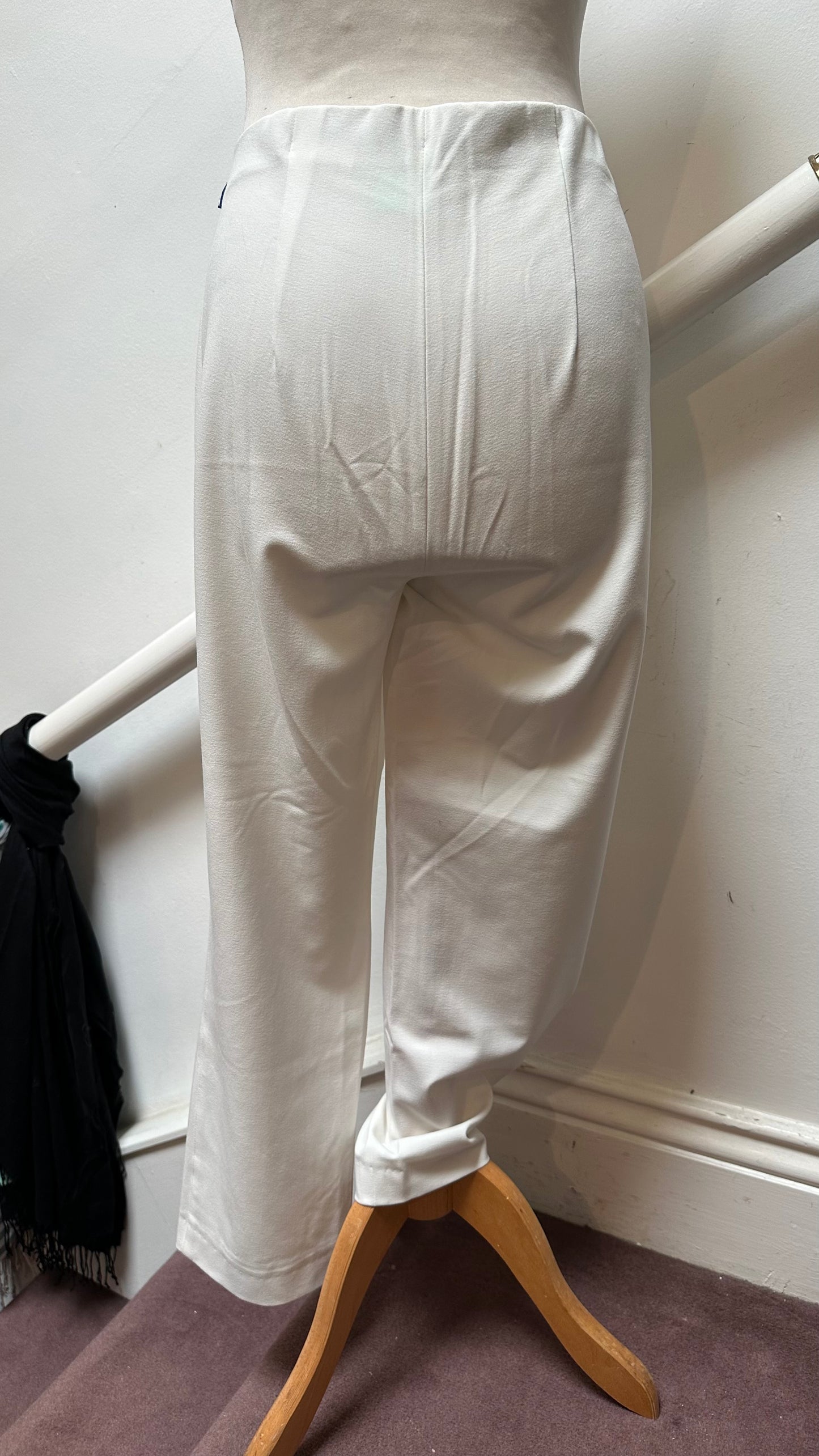 Robell White Stretchy Trousers Size 14