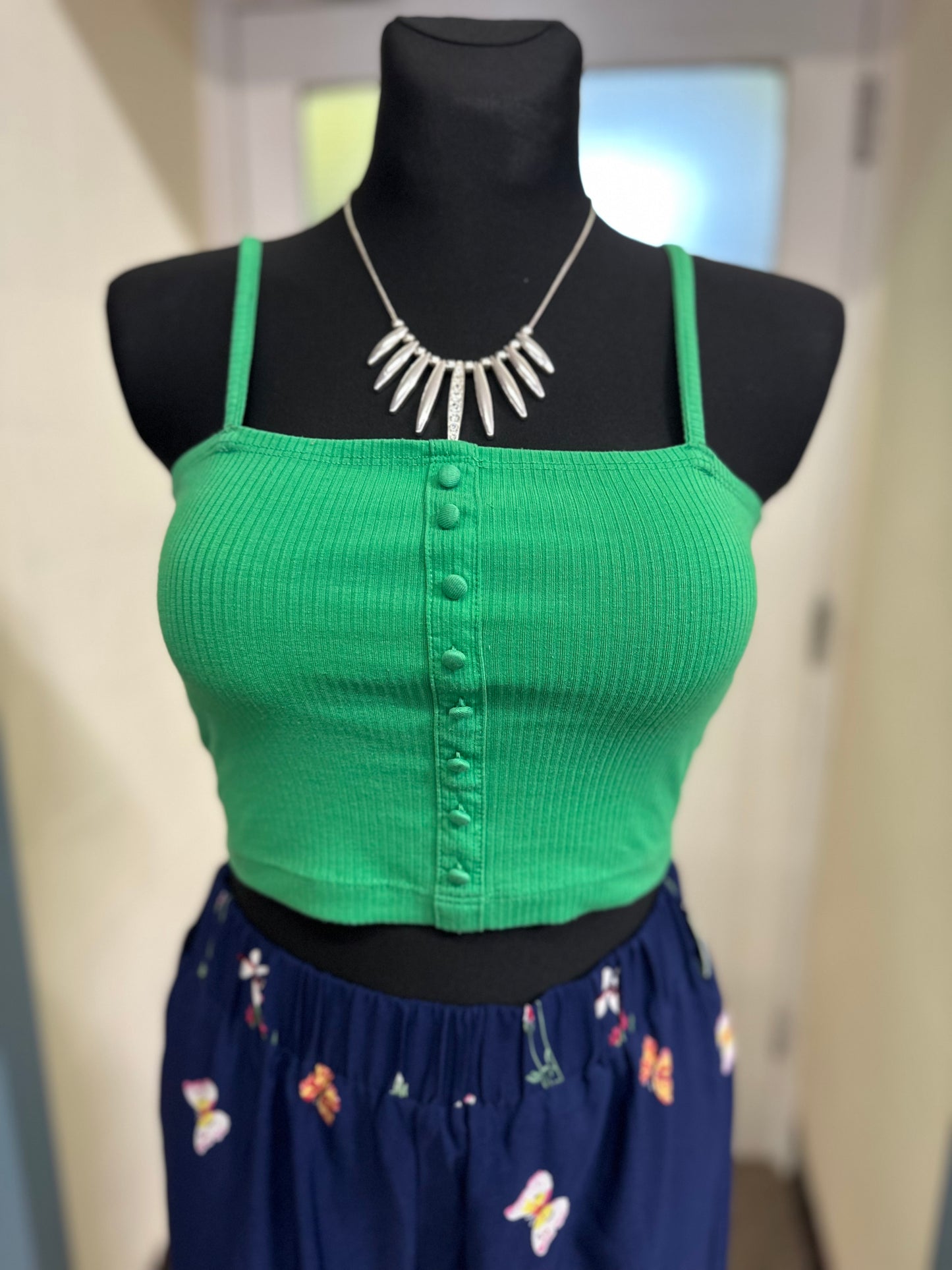 Primark Green Crop Top, Size XS