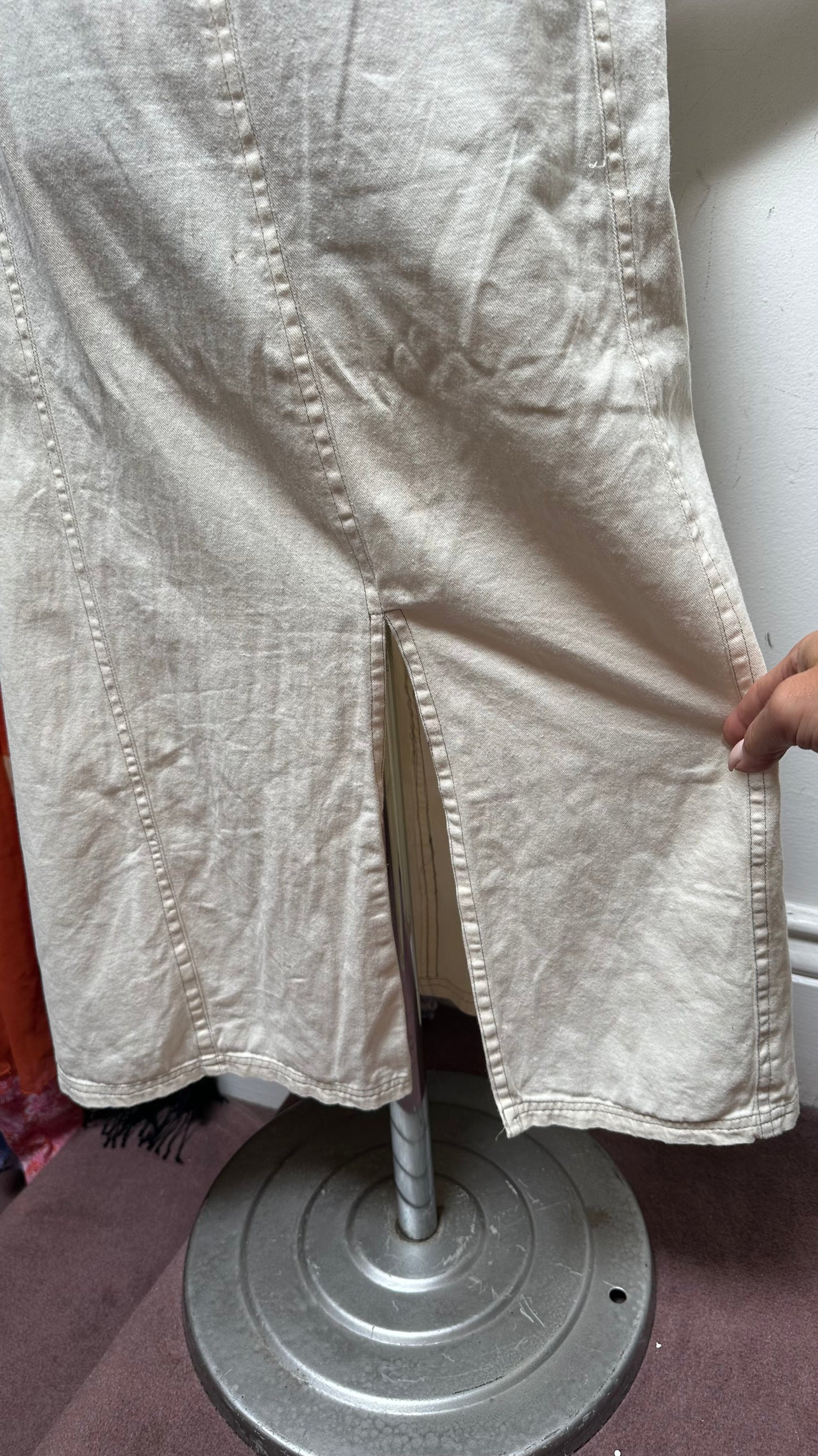 ASOS 100% Cotton Cream Maxi Skirt Size 16