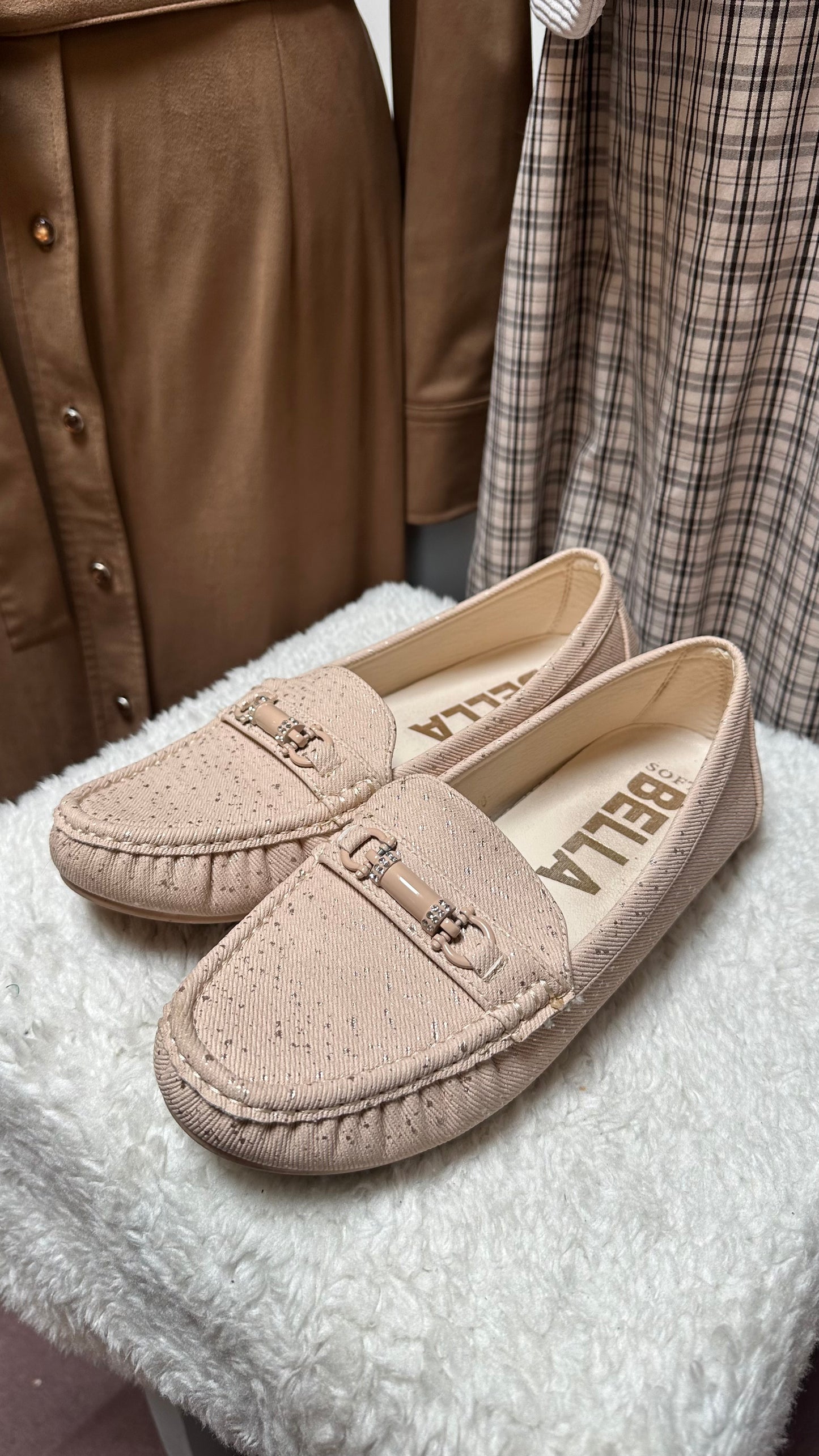 Bella Soft Cream Moccasins Best Fit Size 7 As New