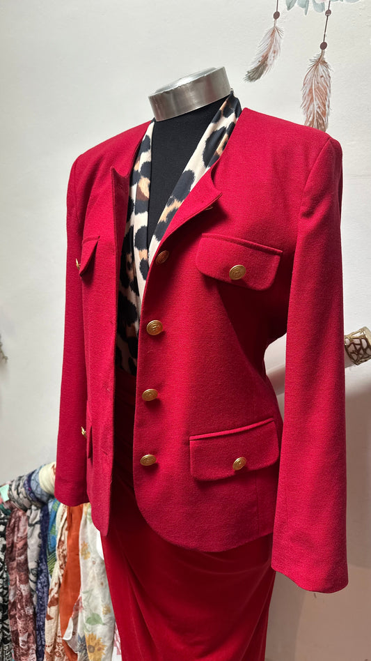 Stunning 100% Wool Red Jacket Size 10