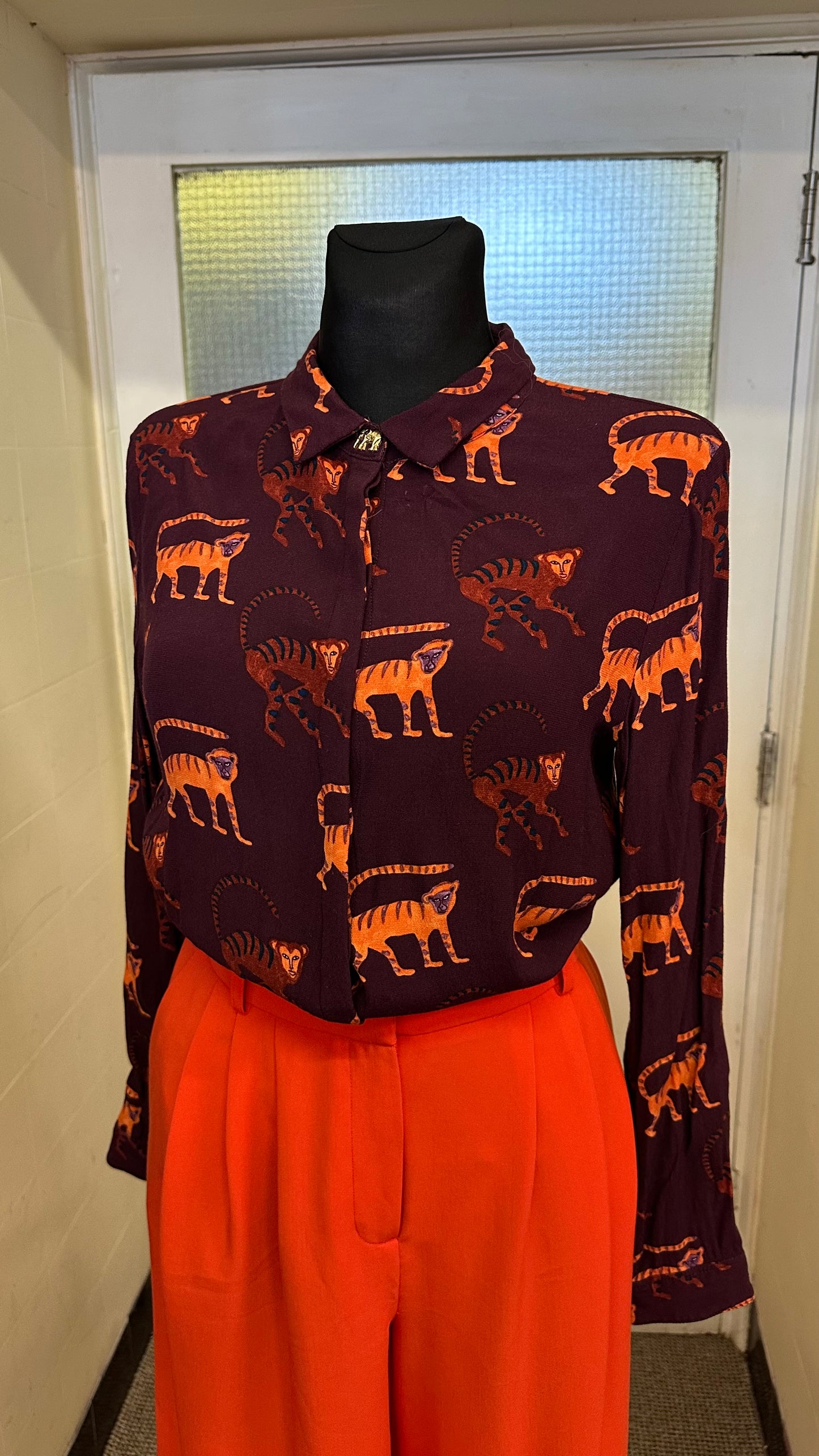 Designer Fabienne Chapot Monkey Blouse Size M small fitting