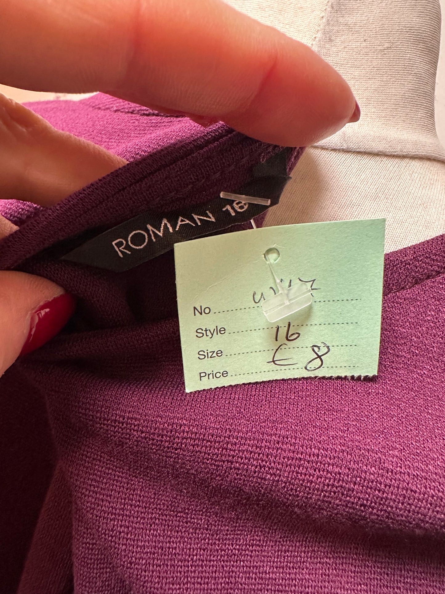 Roman Purple Dress with Pockets Size 16
