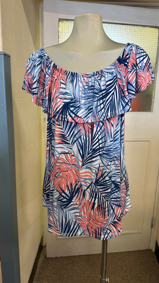 Floral Off the Shoulder Top Best Fit Size M