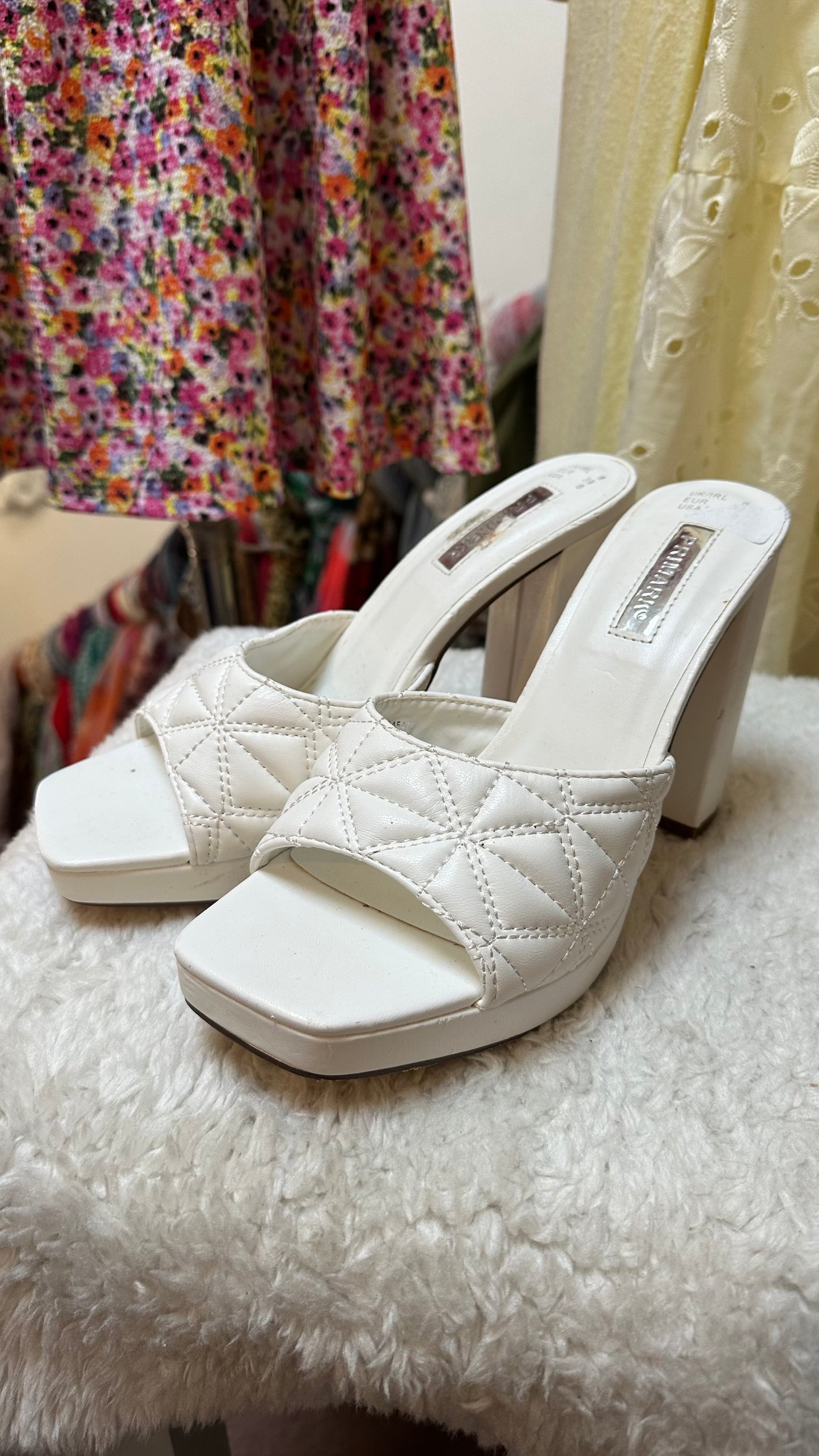 Primark White Mules Size 6