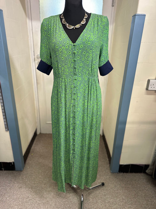 Gallery Green & Navy Dress Size 10