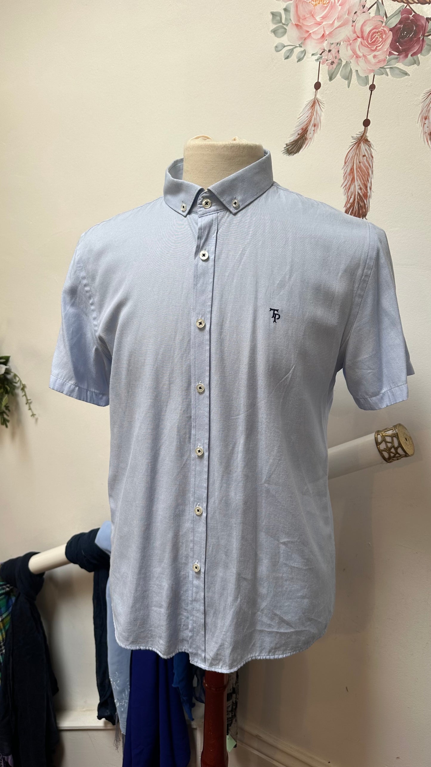 Tom Penn Slim Fit Size XL Short Sleeve Shirt