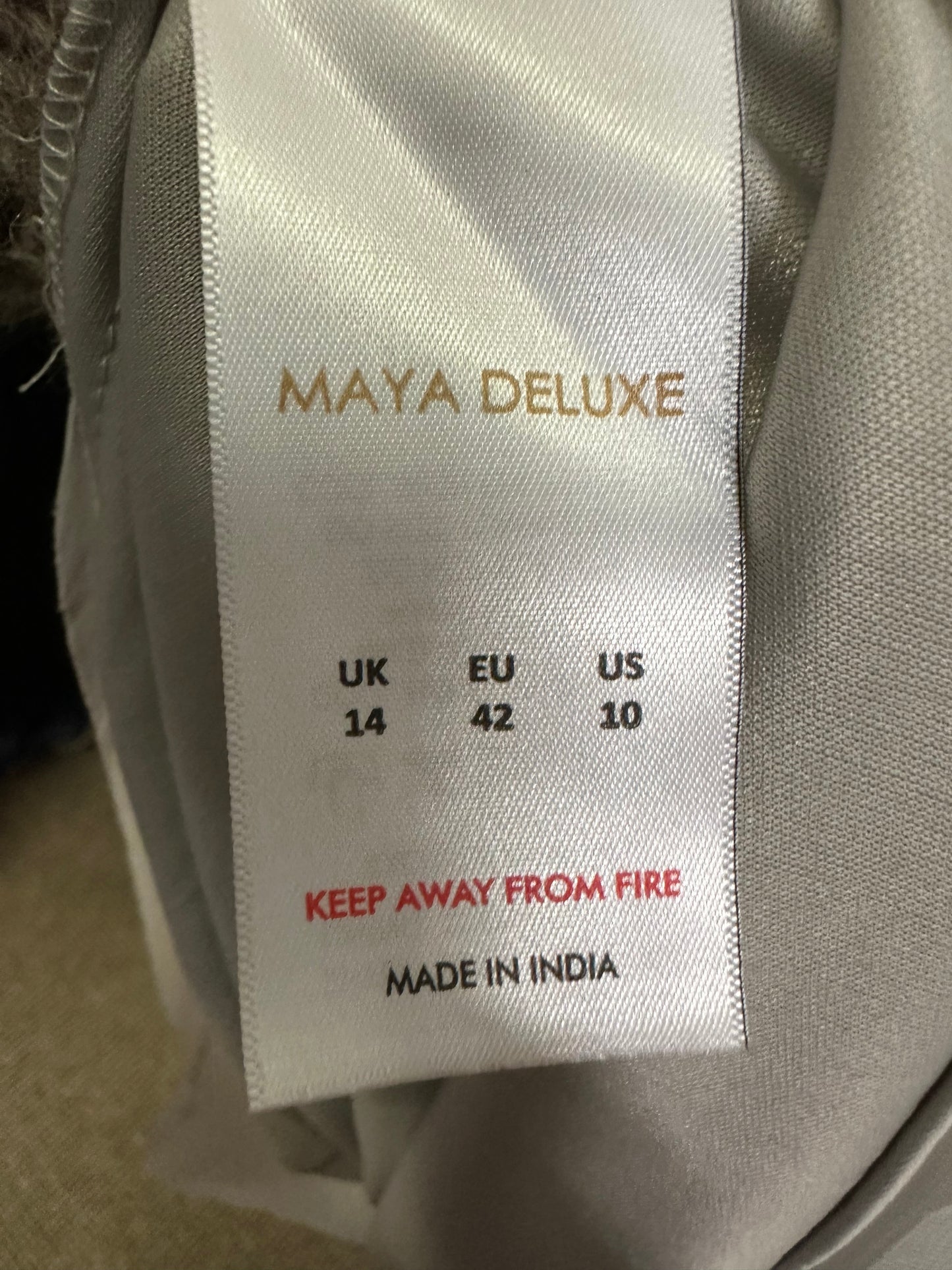 Maya Deluxe Silver Occasion Dress Size 14