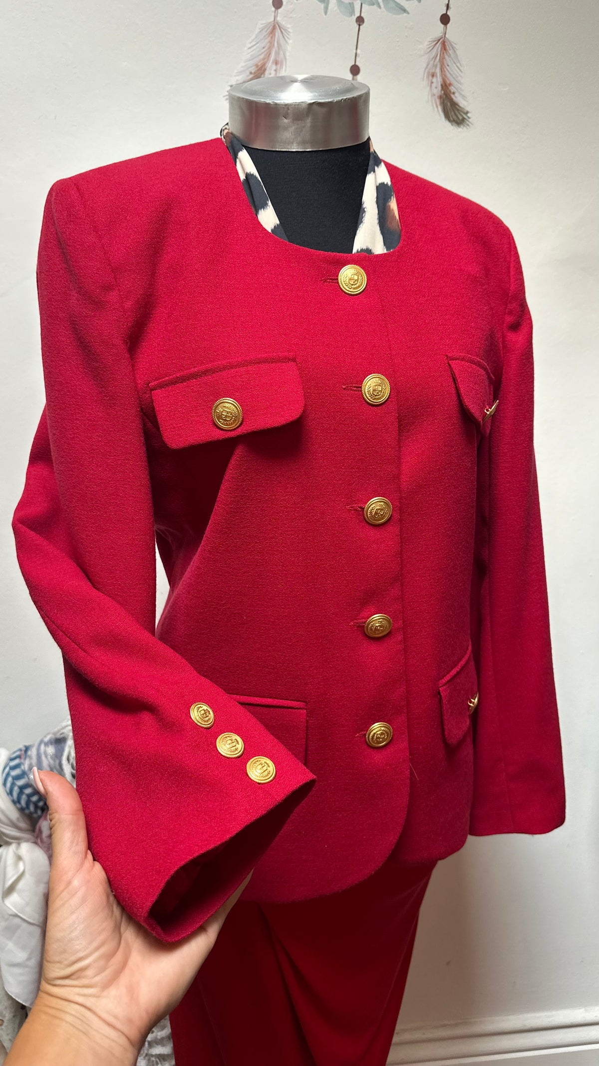Stunning 100% Wool Red Jacket Size 10