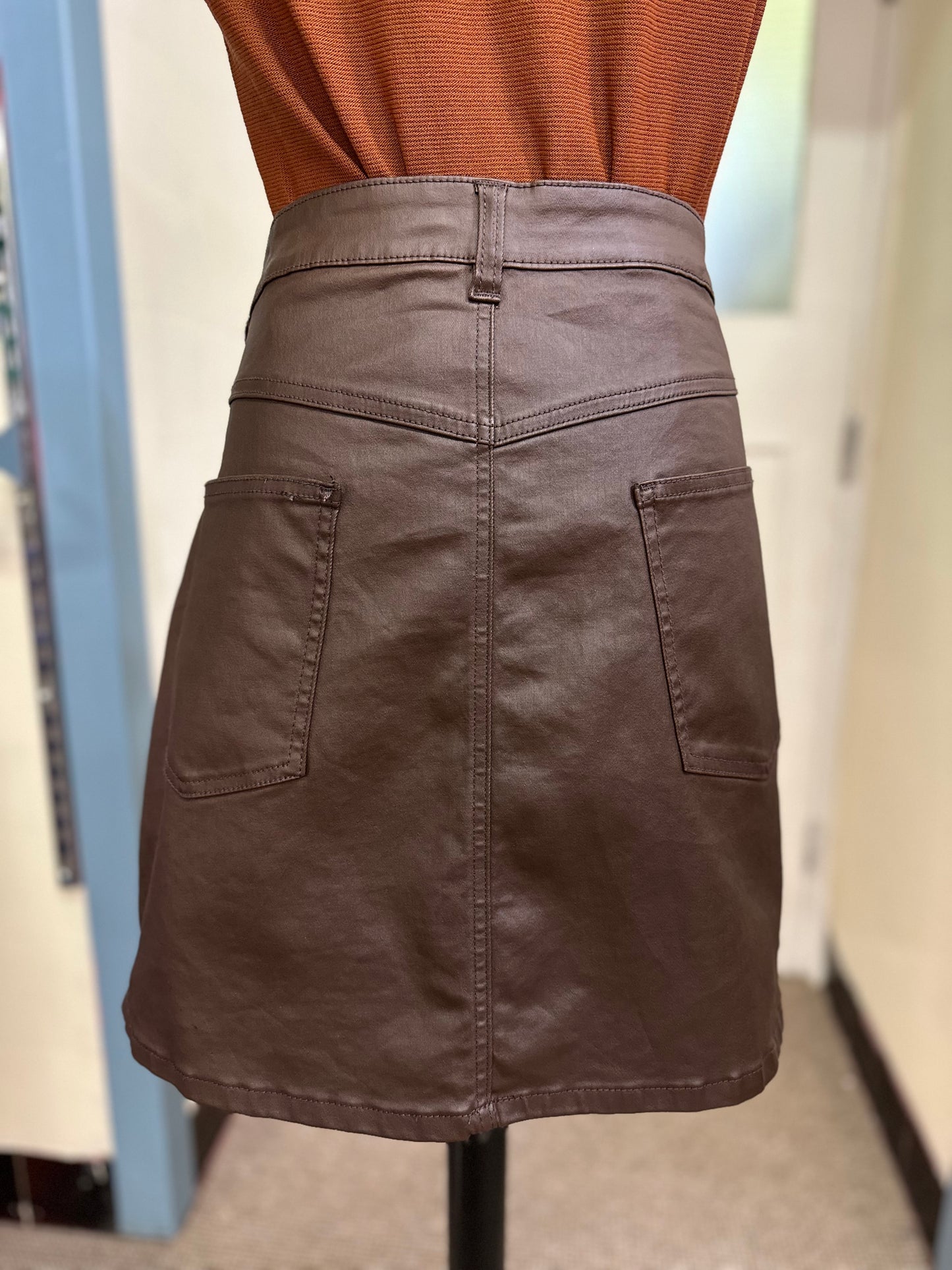 Denim Co PU Leather Skirt, Size 20