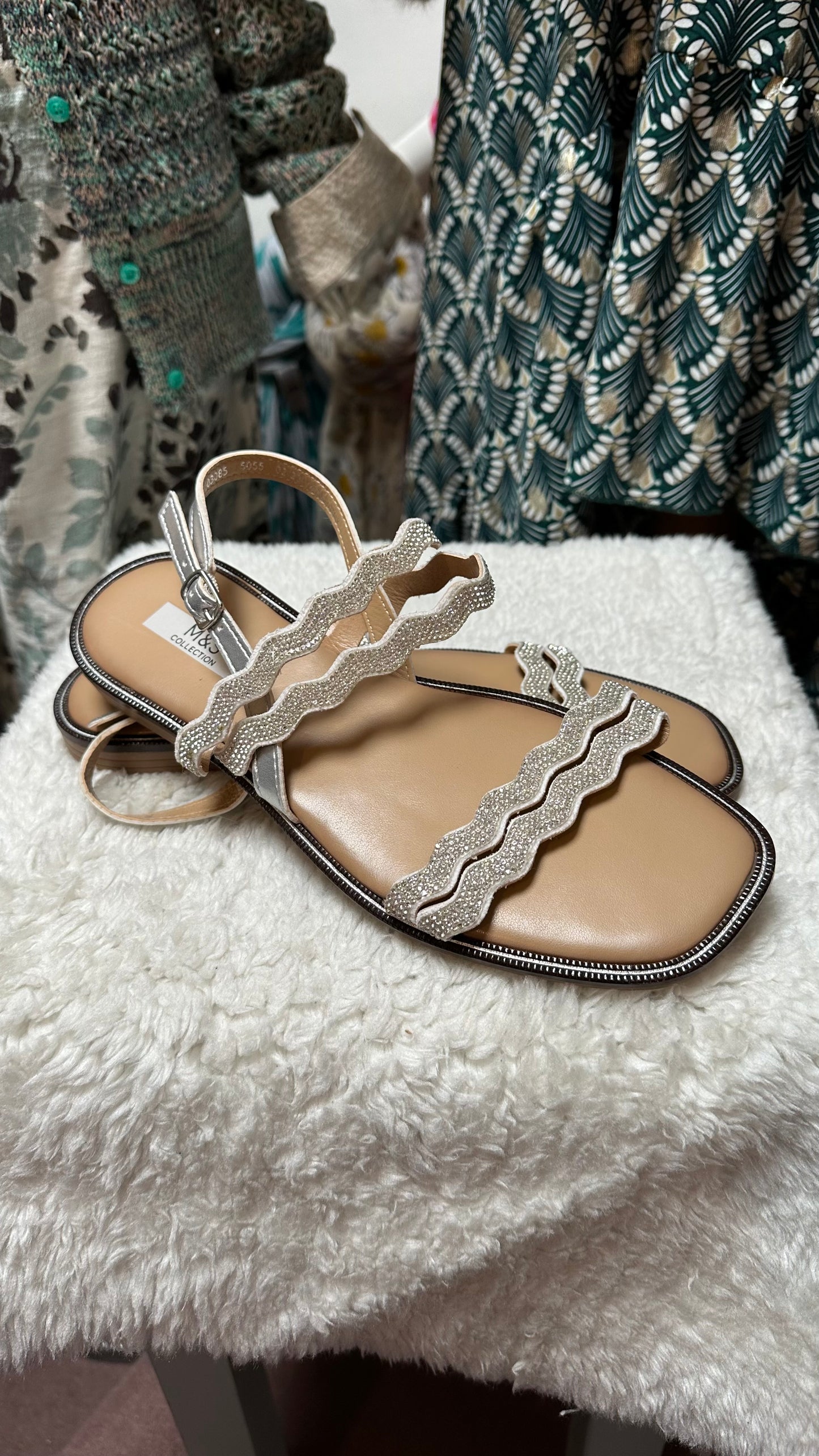 M&S Sparkle Flats As New Size 5