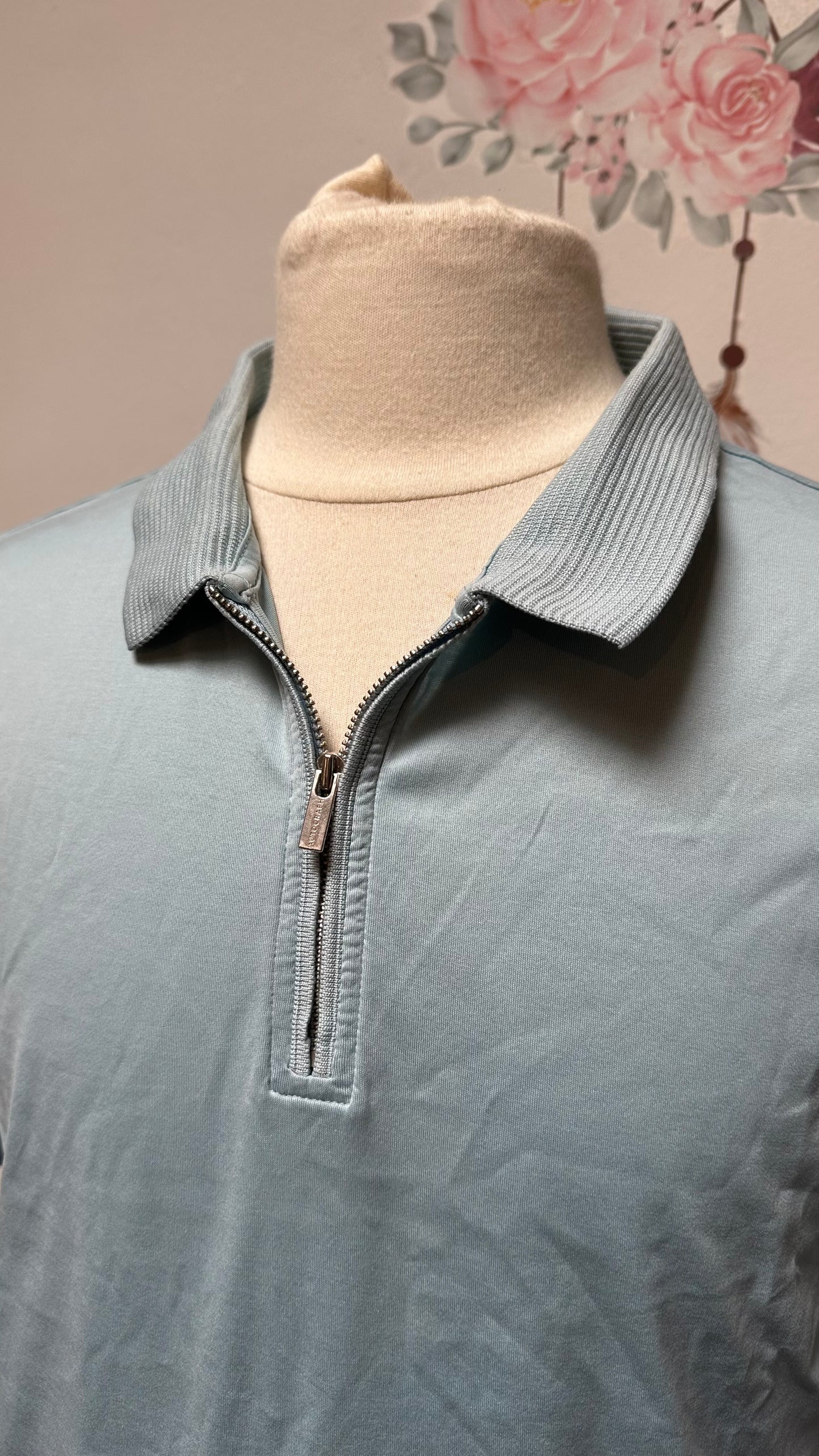Autograph Pale Blue Polo Shirt 100% Cotton Size L