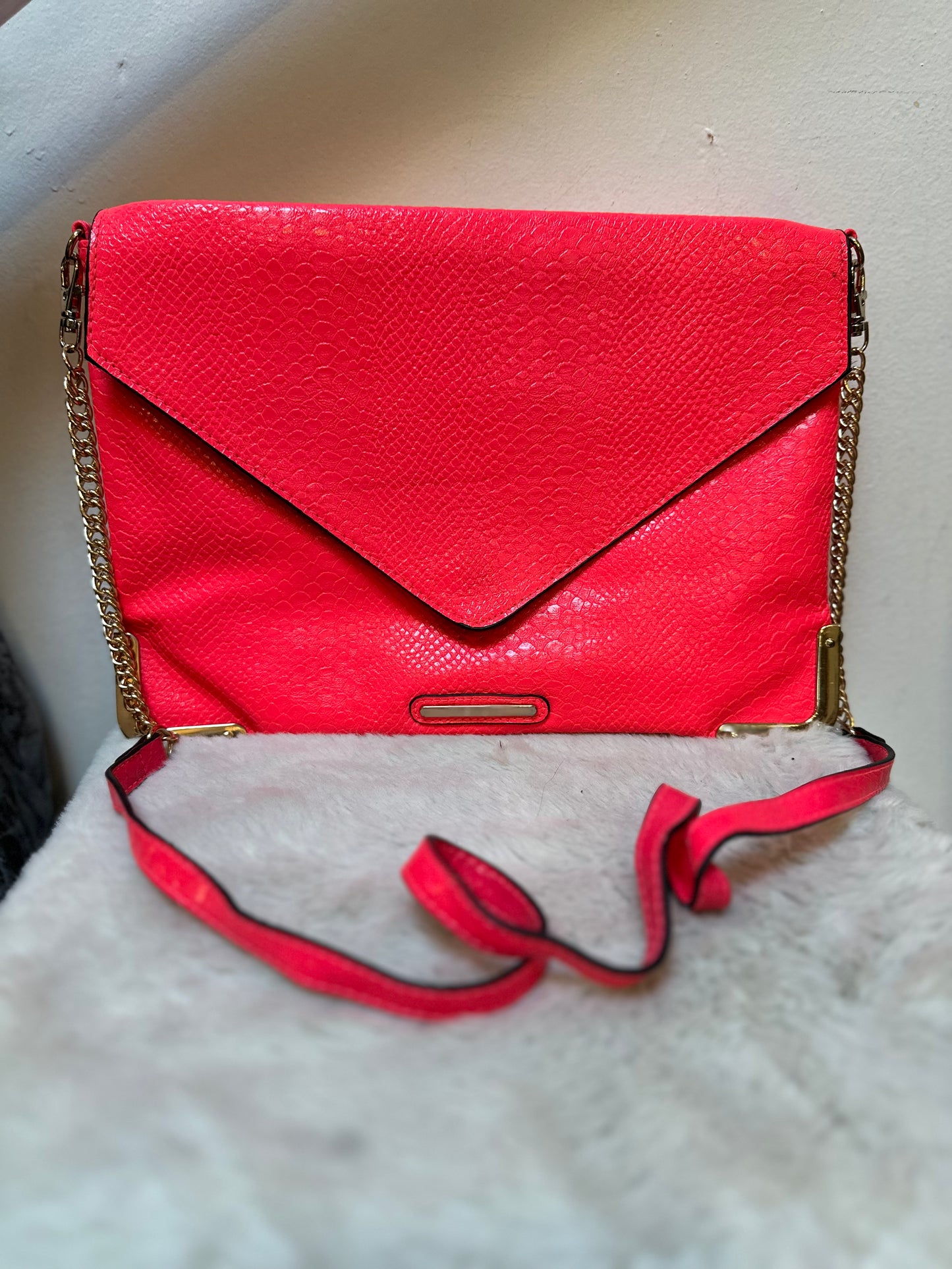 River Island Neon Clurch Bag, some marks on rear