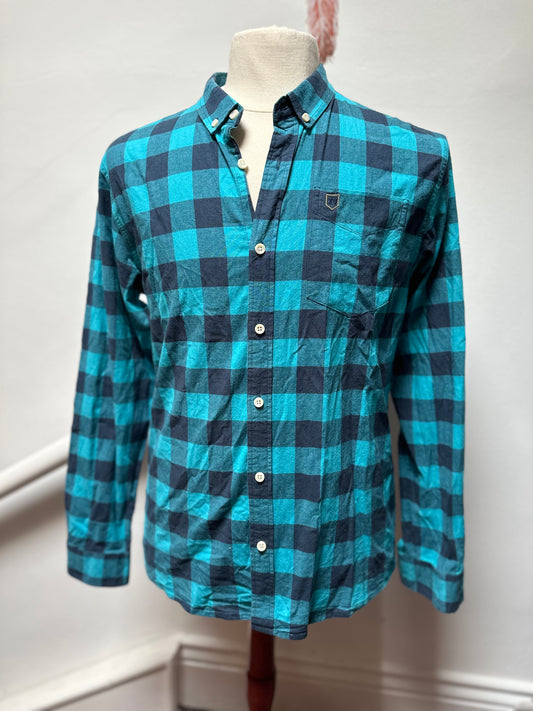 XV Kings Blue Checkered Shirt, Size XL, 98% Cotton, 2% Elastan