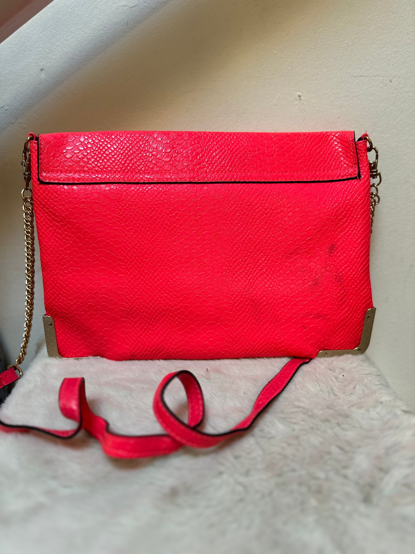 River Island Neon Clurch Bag, some marks on rear