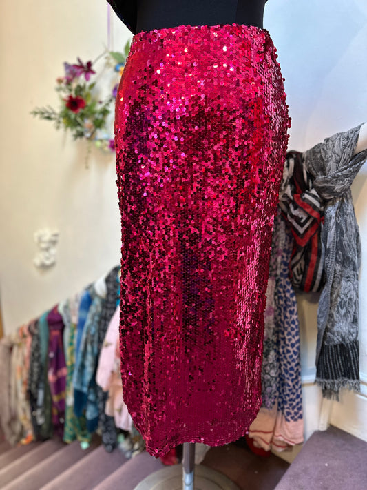 Primark Pink Sequin Skirt, New with Tags, Size 8