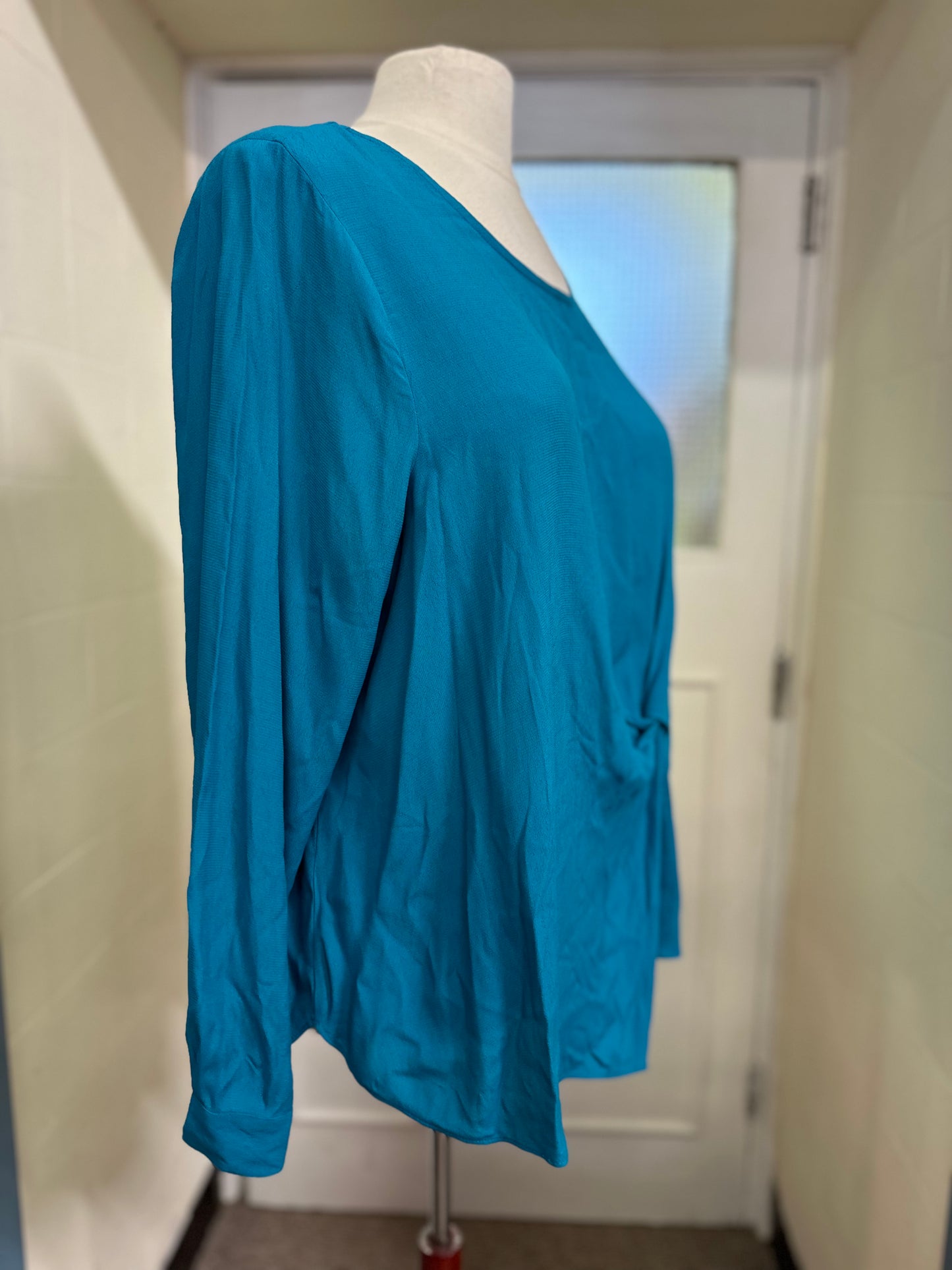 Monsoon Teal Twist Top, Size 22