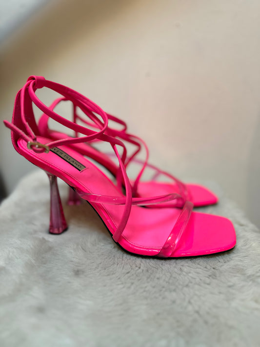 River Island Neon Pink Sandals, Size 7