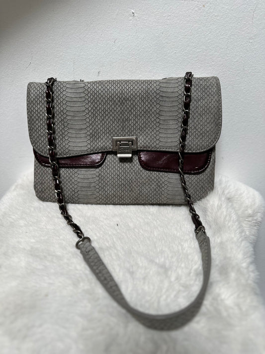 Axel Grey & Plum Crossbody Bag, some signs of wear inside