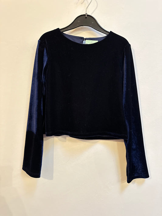 Dunnes Navy Velvet Top, Age 8