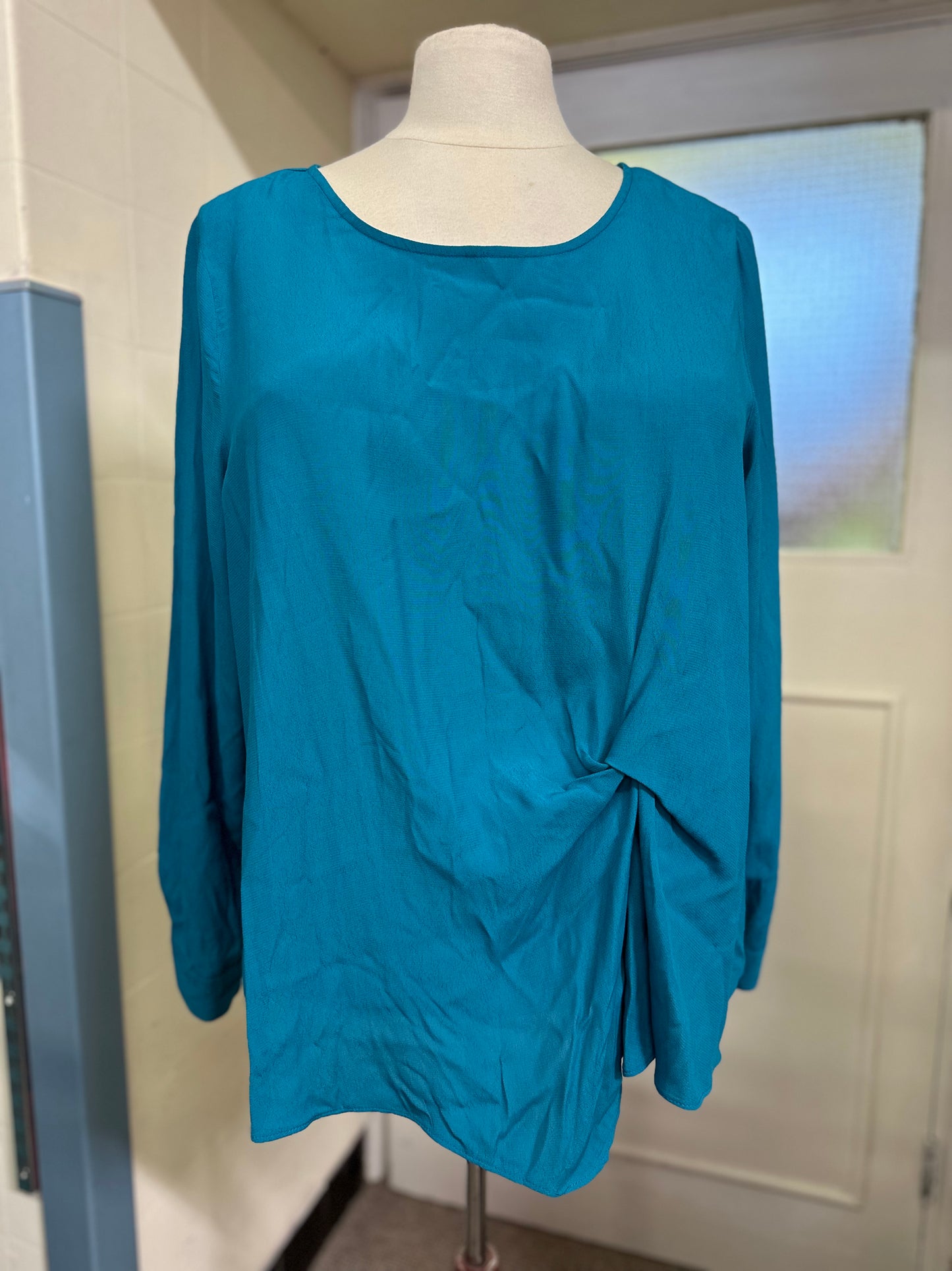 Monsoon Teal Twist Top, Size 22