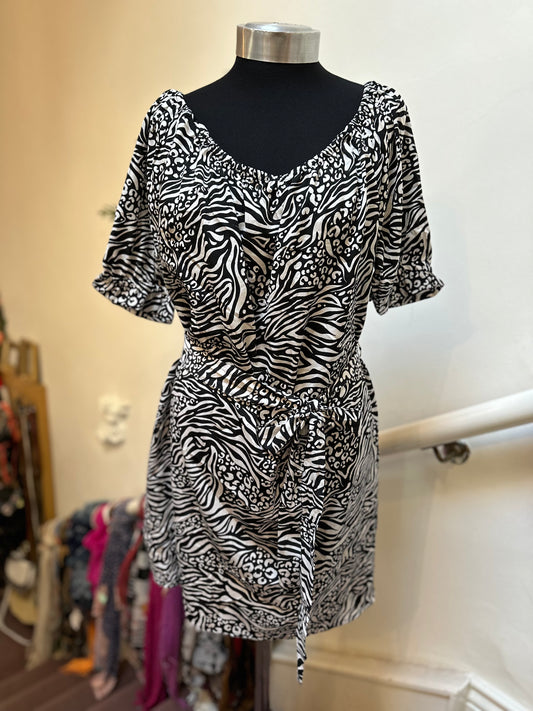 Pep & Co Zebra Print Dress Size 18 New with Tags